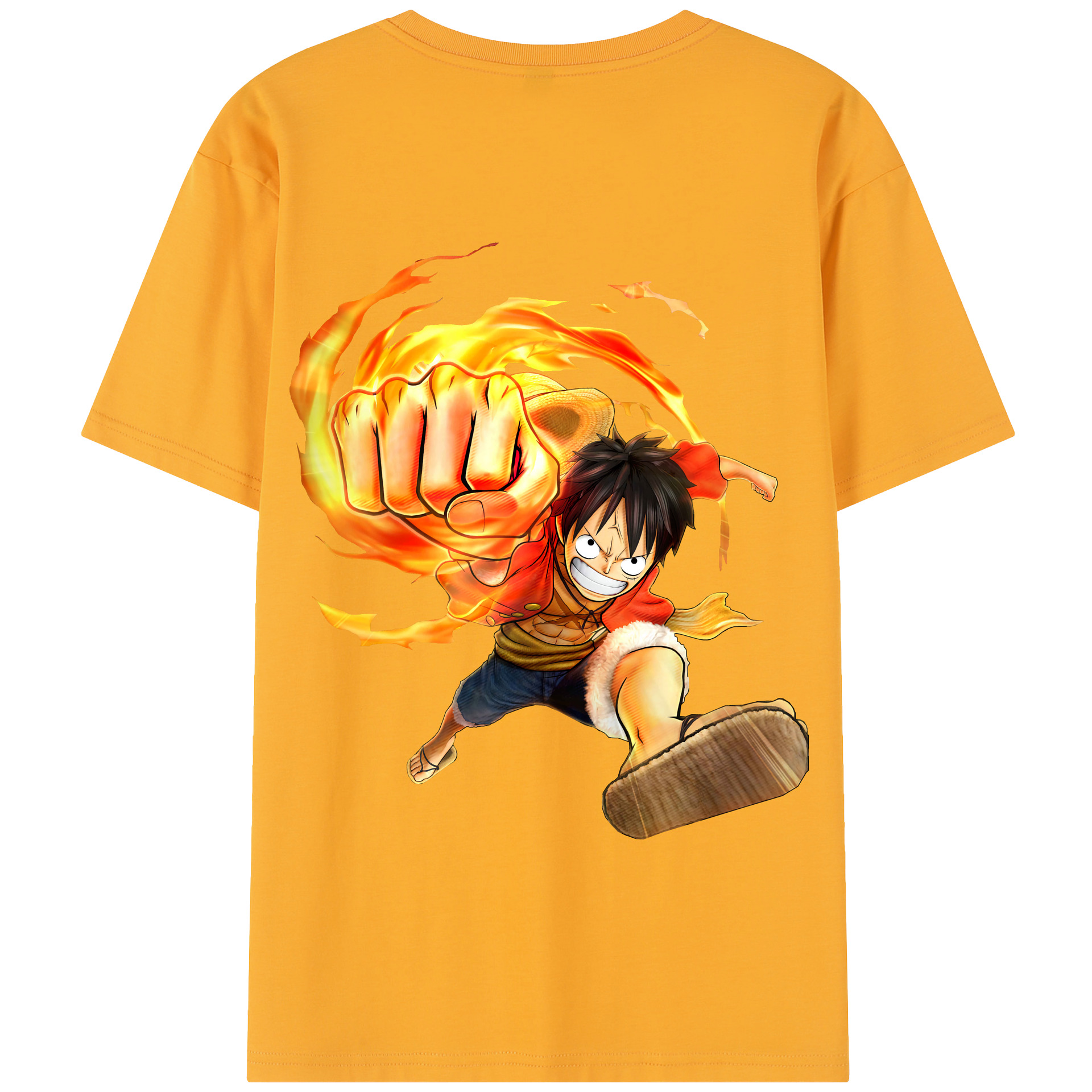 ワンピース モンキー・D・ルフィ ONE PIECE Monkey D. Luffy 綿100％半袖Tシャツ（背面プリント）
