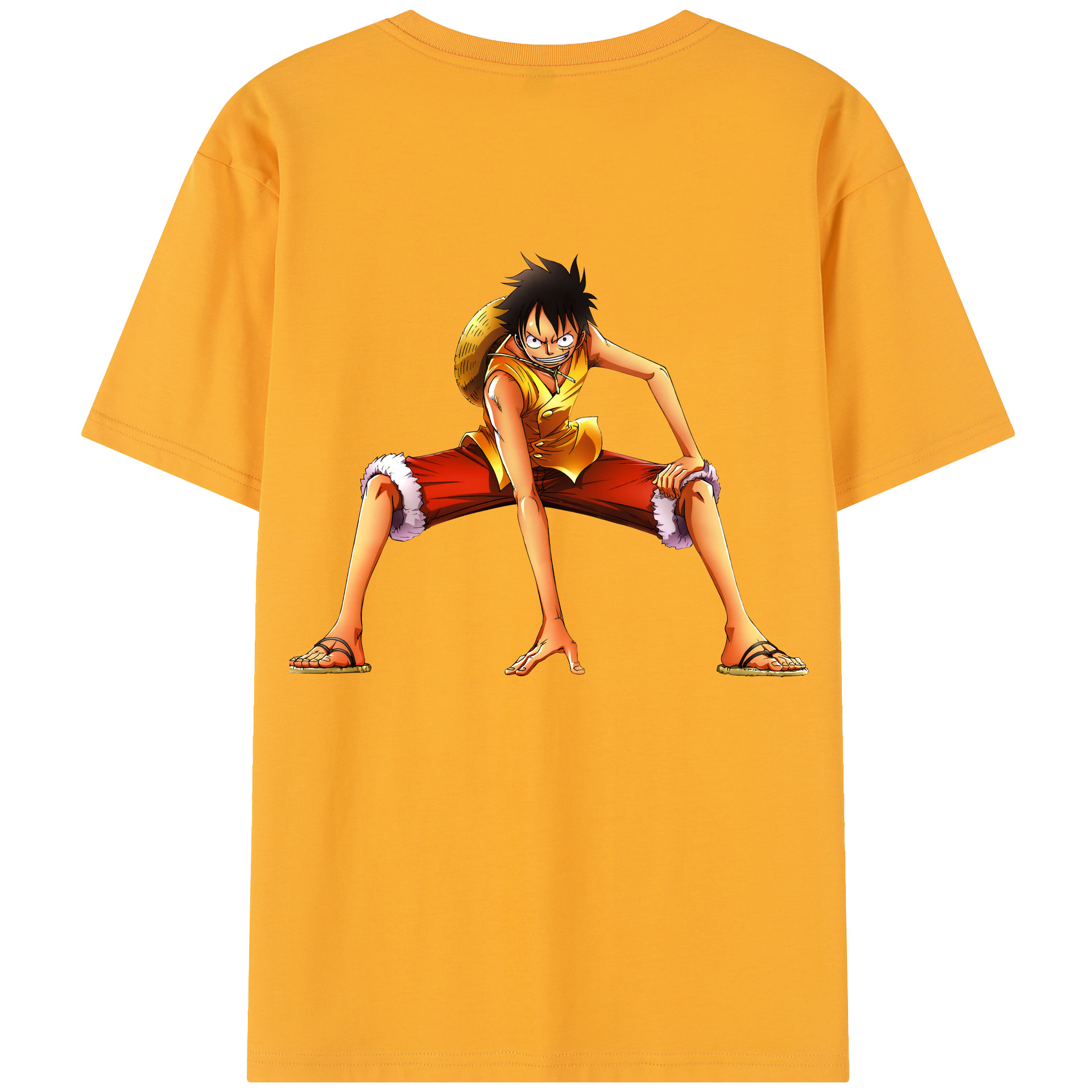 ワンピース モンキー・D・ルフィ ONE PIECE Monkey D. Luffy 綿100％半袖Tシャツ（背面プリント）