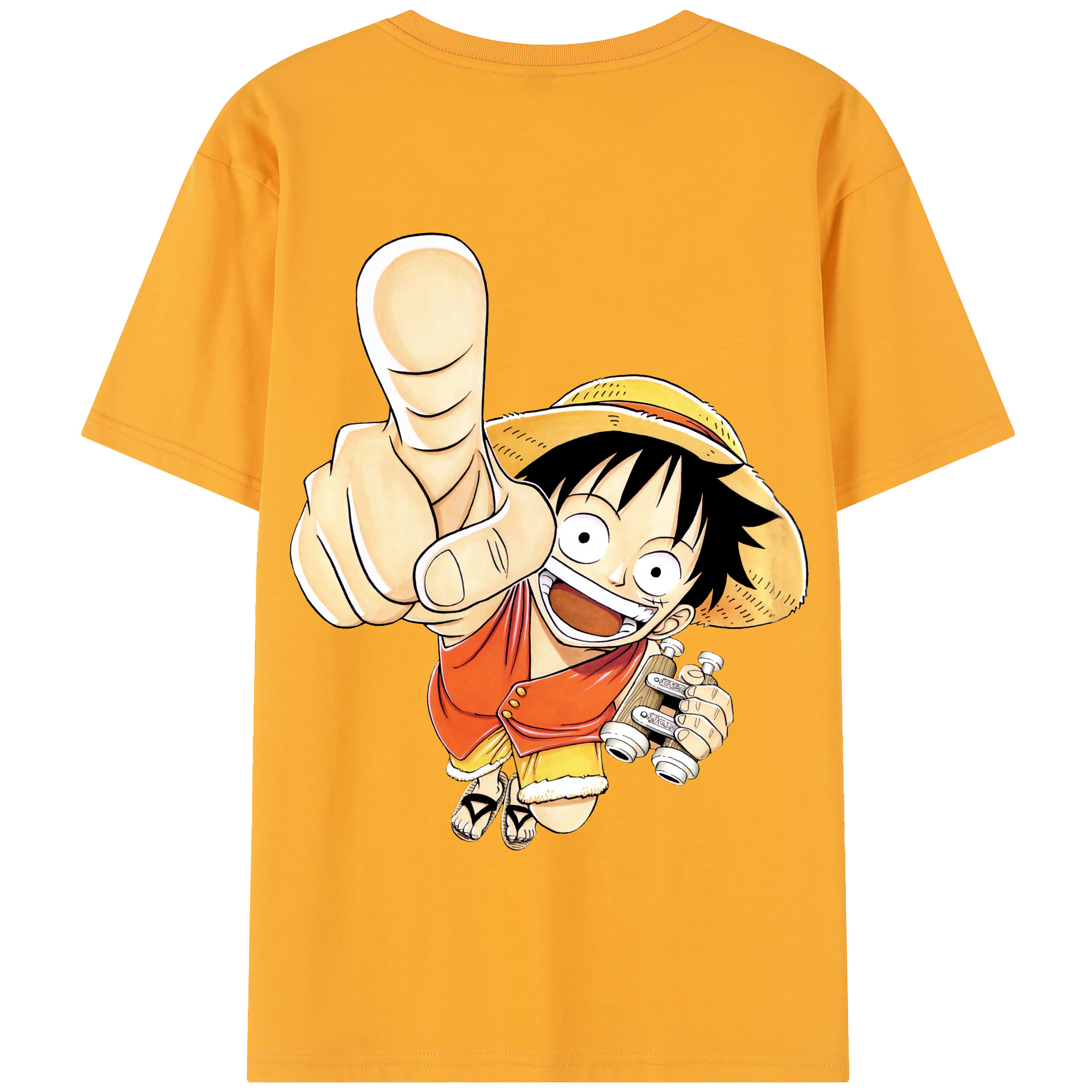 ワンピース モンキー・D・ルフィ ONE PIECE Monkey D. Luffy 綿100％半袖Tシャツ（背面プリント）