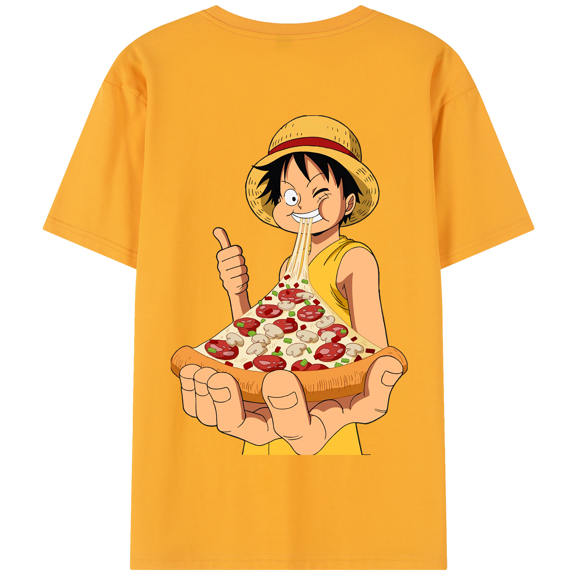 ワンピース モンキー・D・ルフィ ONE PIECE Monkey D. Luffy 綿100％半袖Tシャツ（背面プリント）