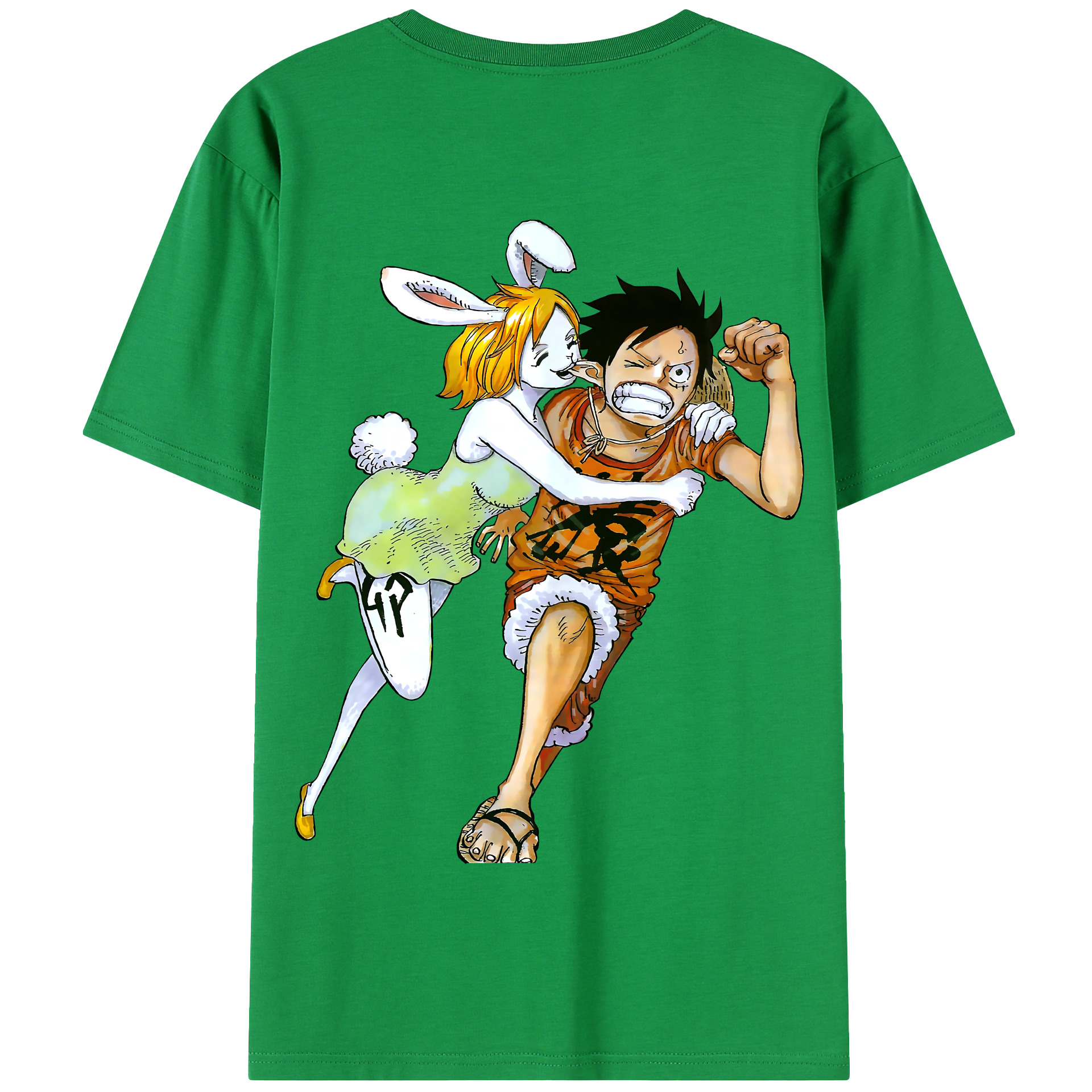 ワンピース モンキー・D・ルフィ ONE PIECE Monkey D. Luffy 綿100％半袖Tシャツ（背面プリント）
