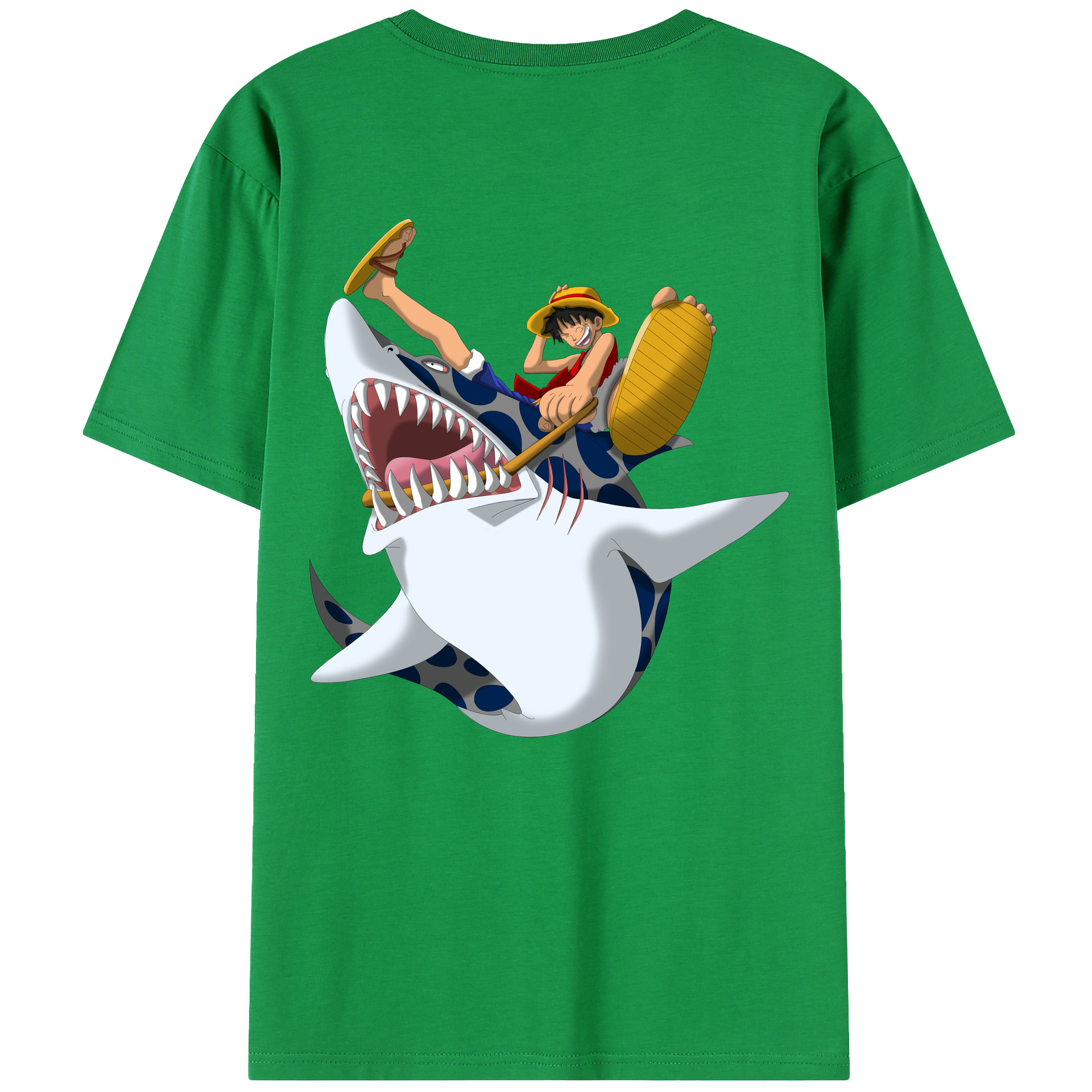 ワンピース モンキー・D・ルフィ ONE PIECE Monkey D. Luffy 綿100％半袖Tシャツ（背面プリント）
