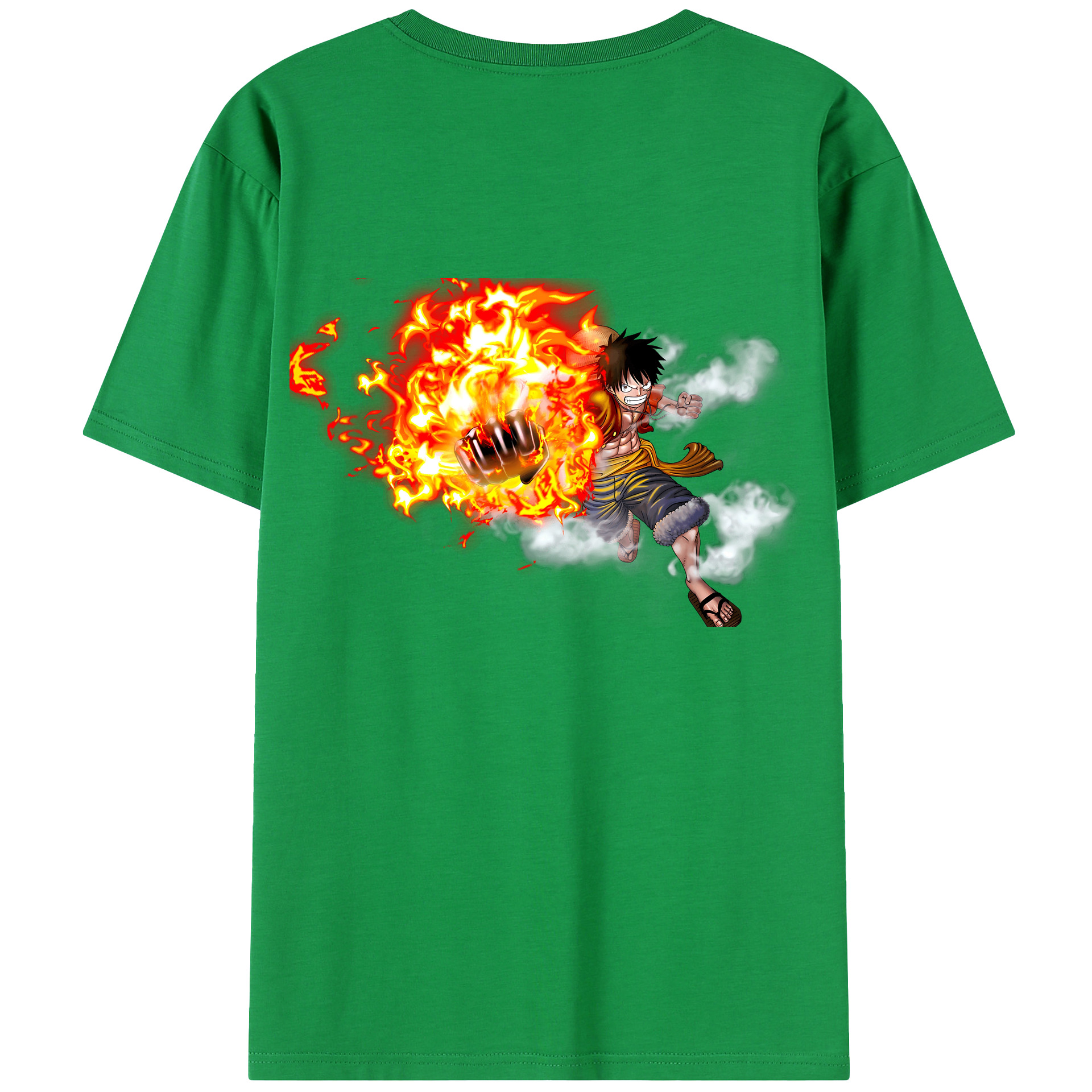 ワンピース モンキー・D・ルフィ ONE PIECE Monkey D. Luffy 綿100％半袖Tシャツ（背面プリント）