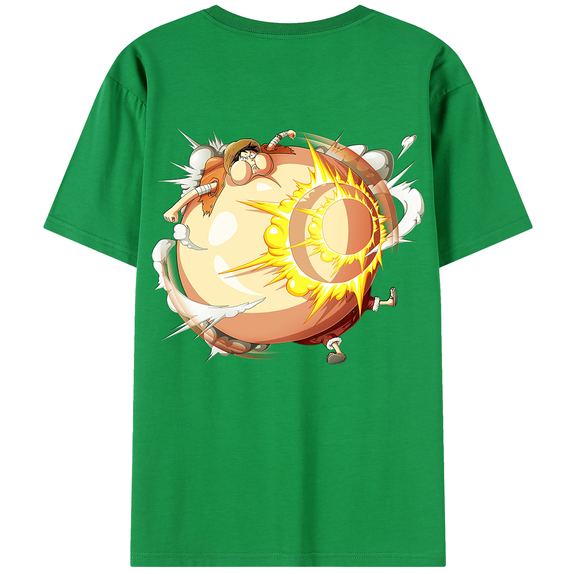 ワンピース モンキー・D・ルフィ ONE PIECE Monkey D. Luffy 綿100％半袖Tシャツ（背面プリント）