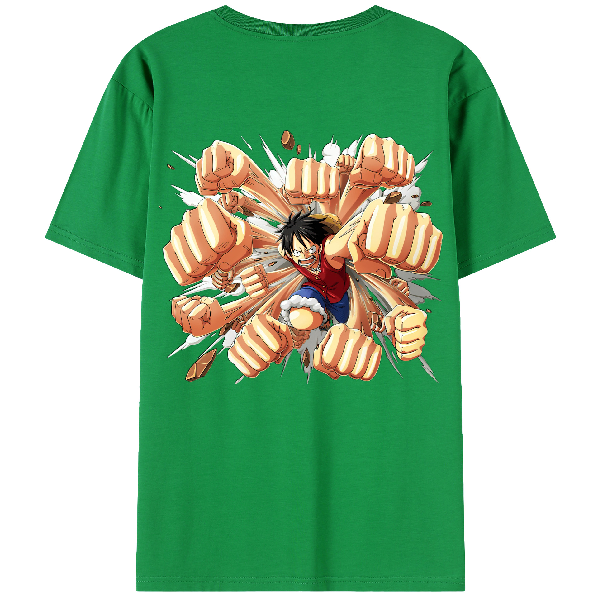 ワンピース モンキー・D・ルフィ ONE PIECE Monkey D. Luffy 綿100％半袖Tシャツ（背面プリント）