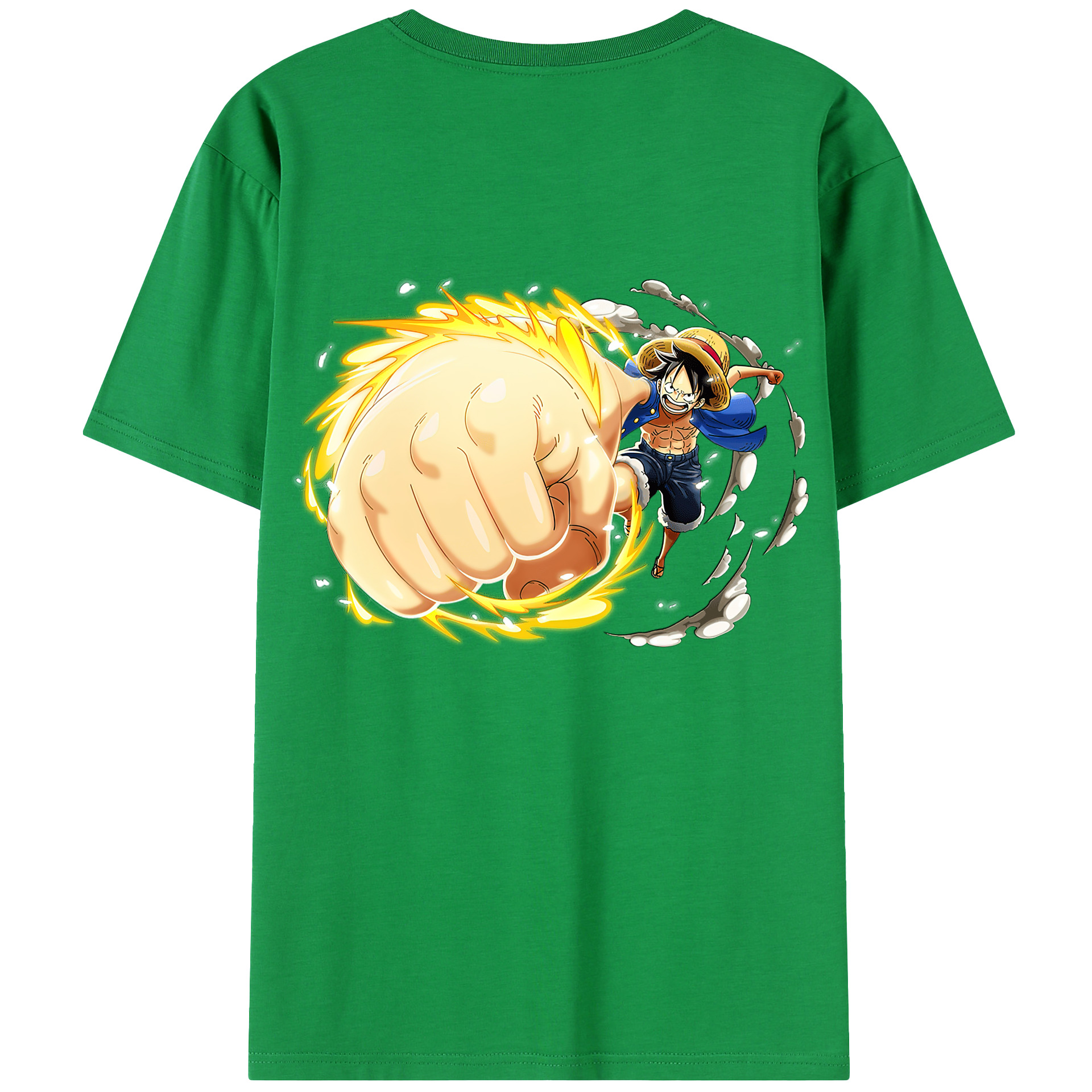 ワンピース モンキー・D・ルフィ ONE PIECE Monkey D. Luffy 綿100％半袖Tシャツ（背面プリント）