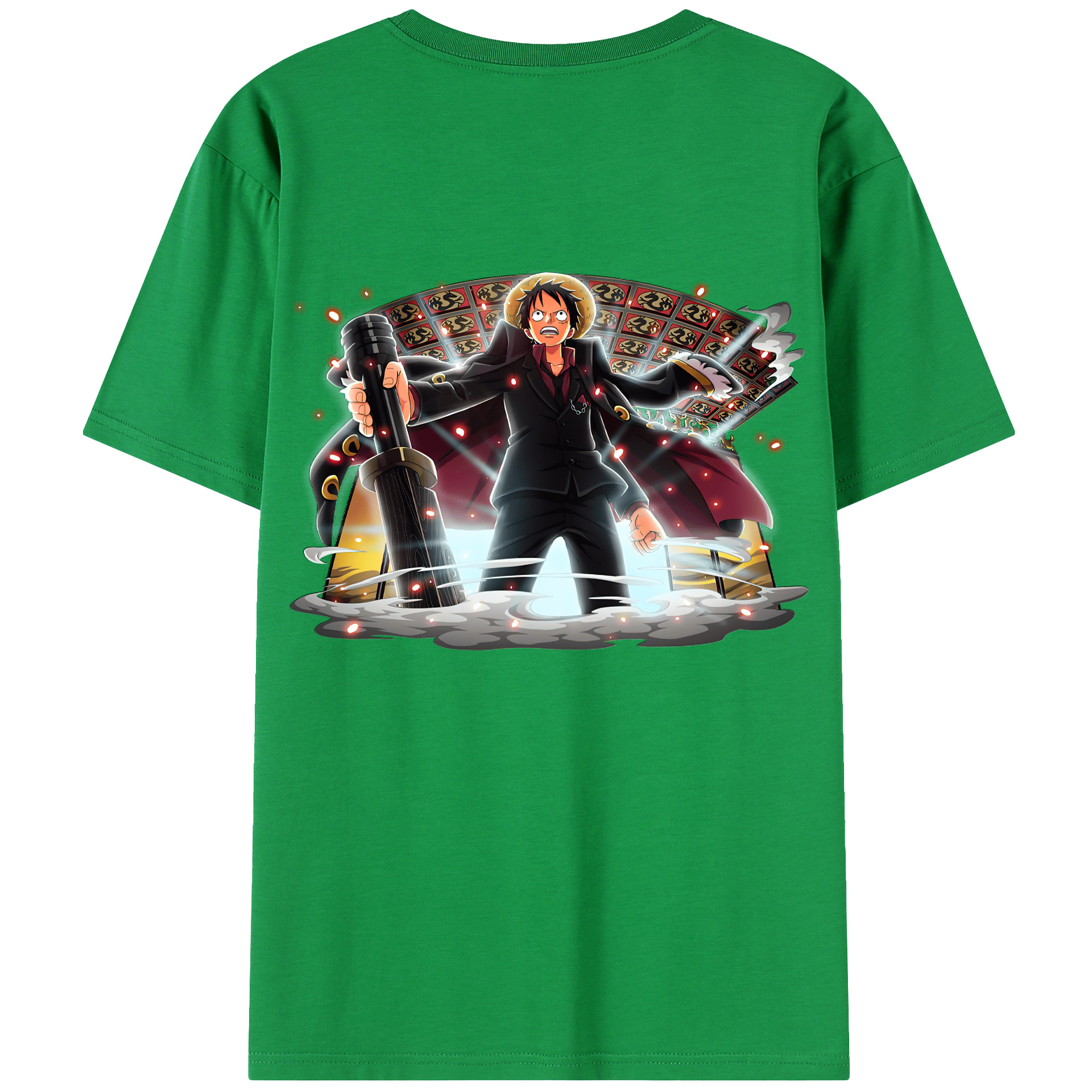 ワンピース モンキー・D・ルフィ ONE PIECE Monkey D. Luffy 綿100％半袖Tシャツ（背面プリント）