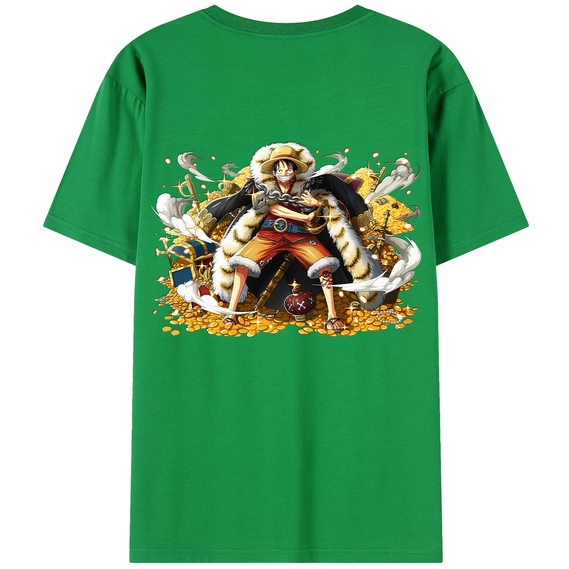 ワンピース モンキー・D・ルフィ ONE PIECE Monkey D. Luffy 綿100％半袖Tシャツ（背面プリント）