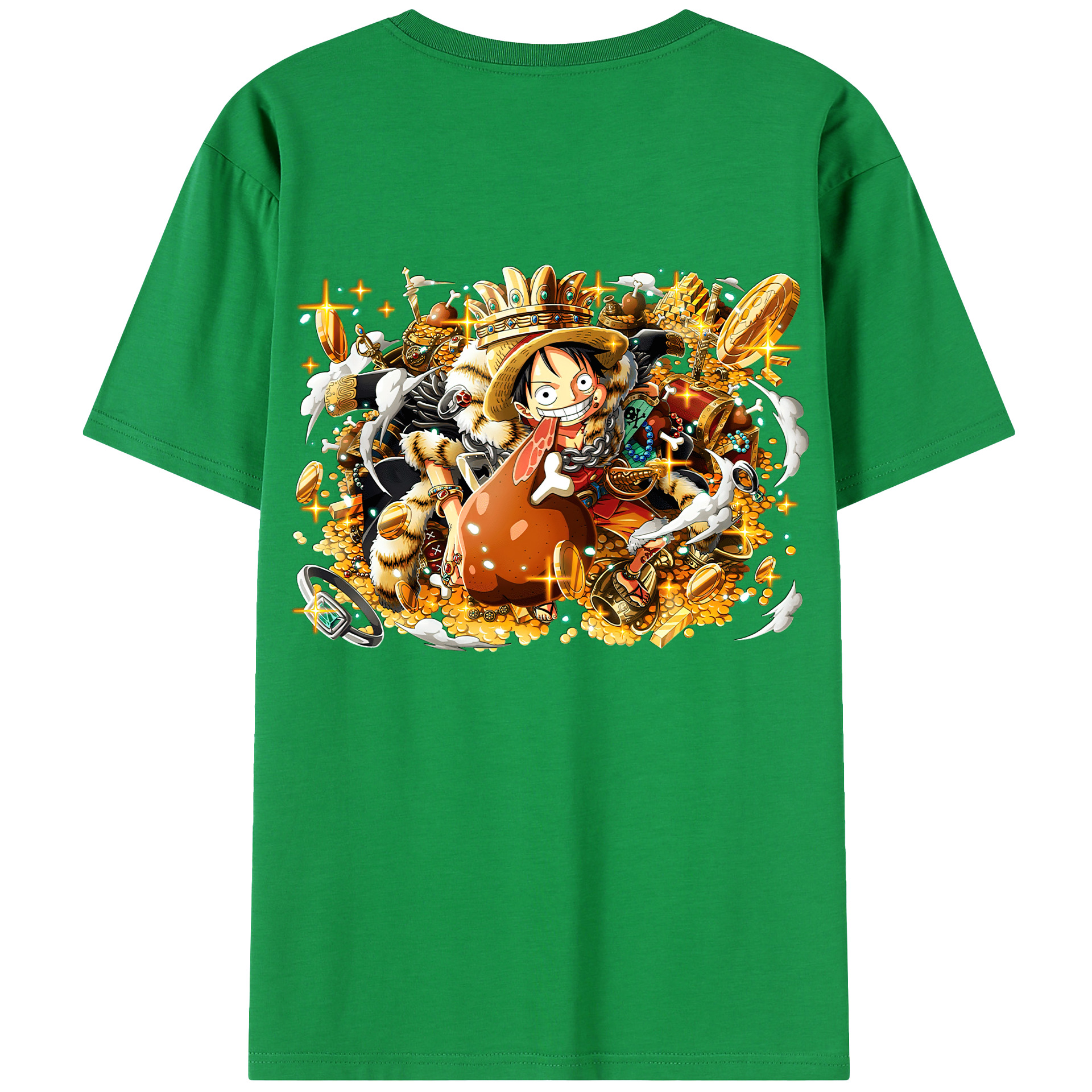ワンピース モンキー・D・ルフィ ONE PIECE Monkey D. Luffy 綿100％半袖Tシャツ（背面プリント）
