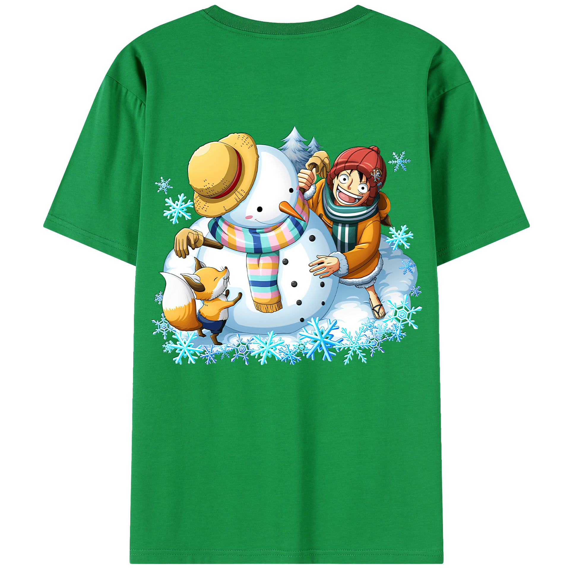 ワンピース モンキー・D・ルフィ ONE PIECE Monkey D. Luffy 綿100％半袖Tシャツ（背面プリント）