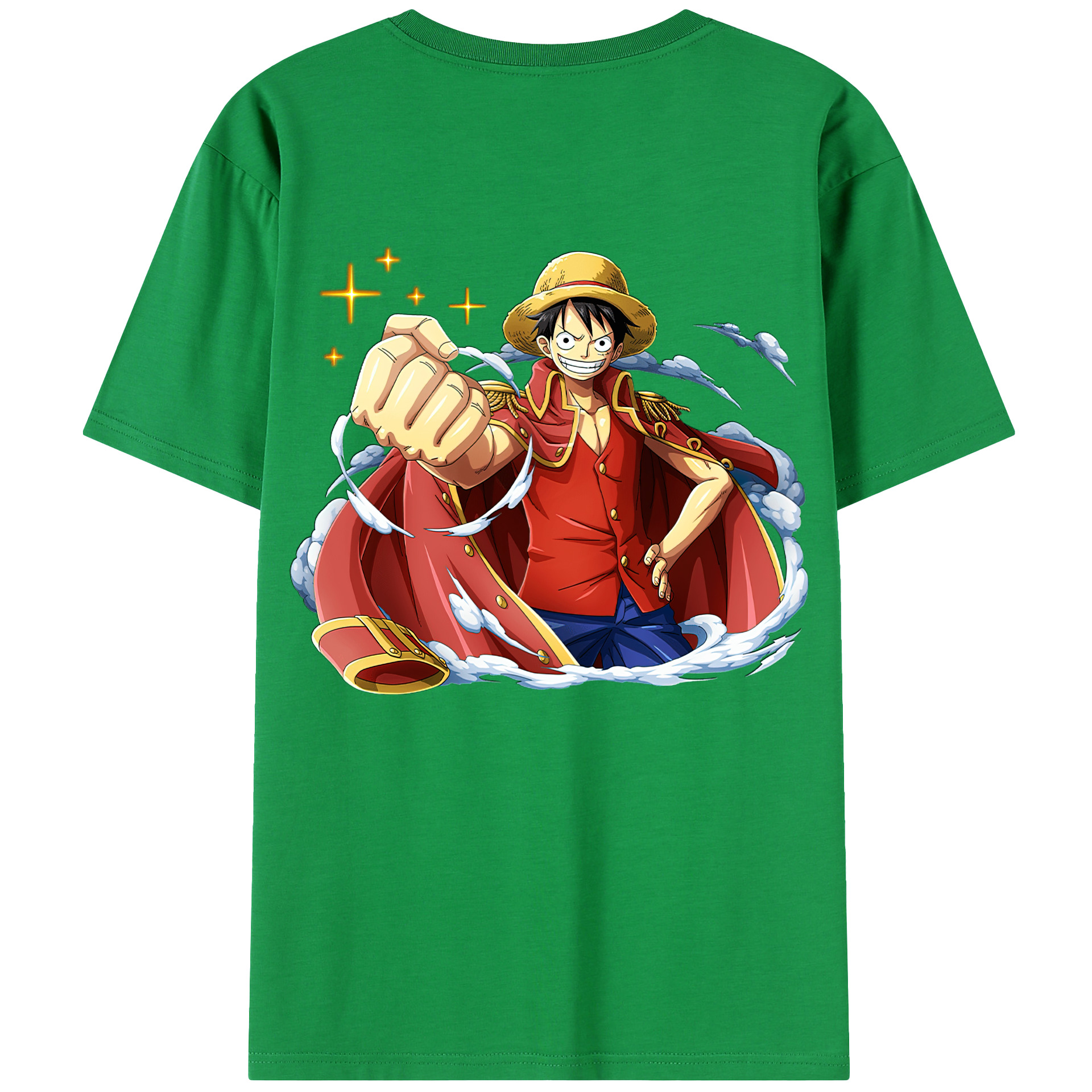 ワンピース モンキー・D・ルフィ ONE PIECE Monkey D. Luffy 綿100％半袖Tシャツ（背面プリント）