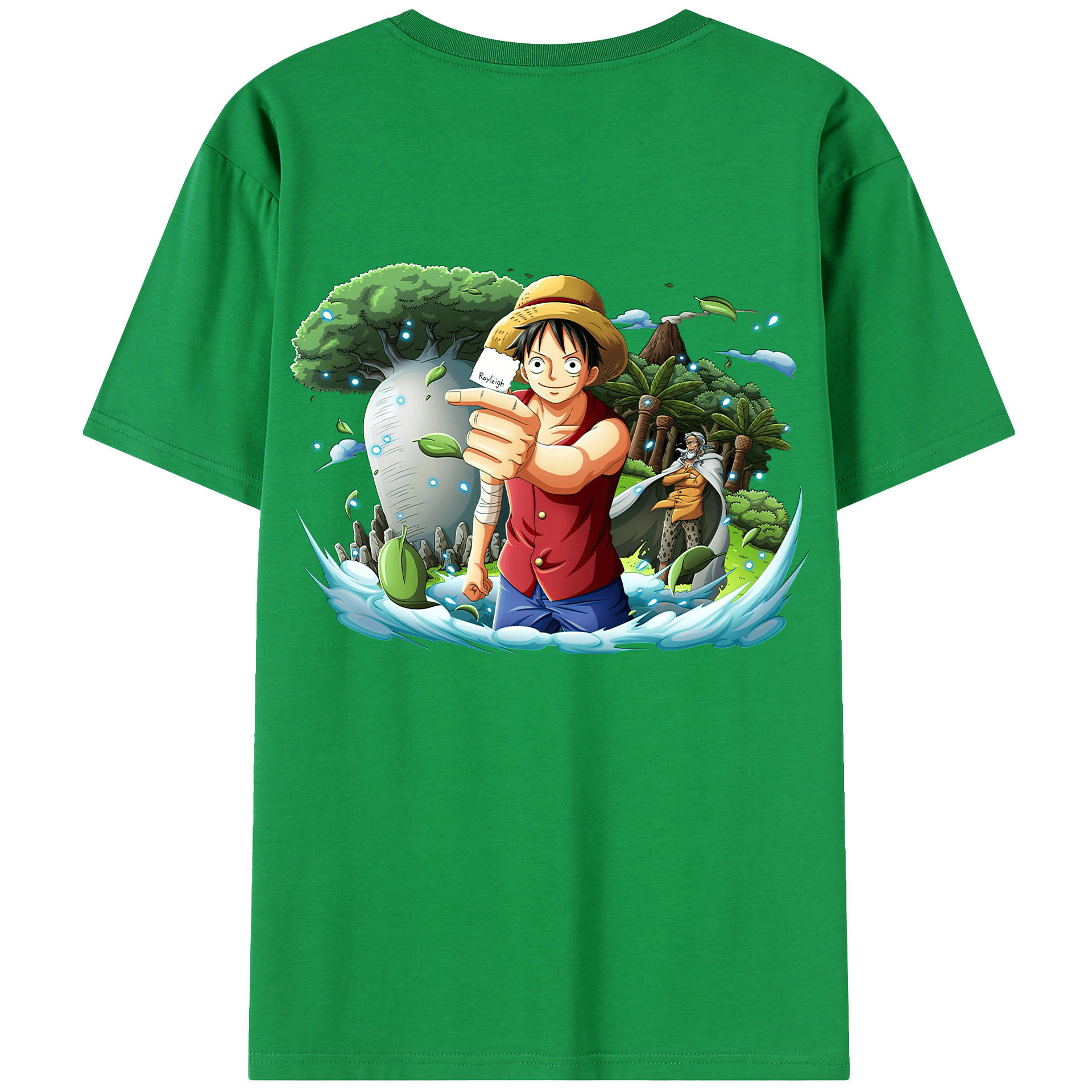 ワンピース モンキー・D・ルフィ ONE PIECE Monkey D. Luffy 綿100％半袖Tシャツ（背面プリント）