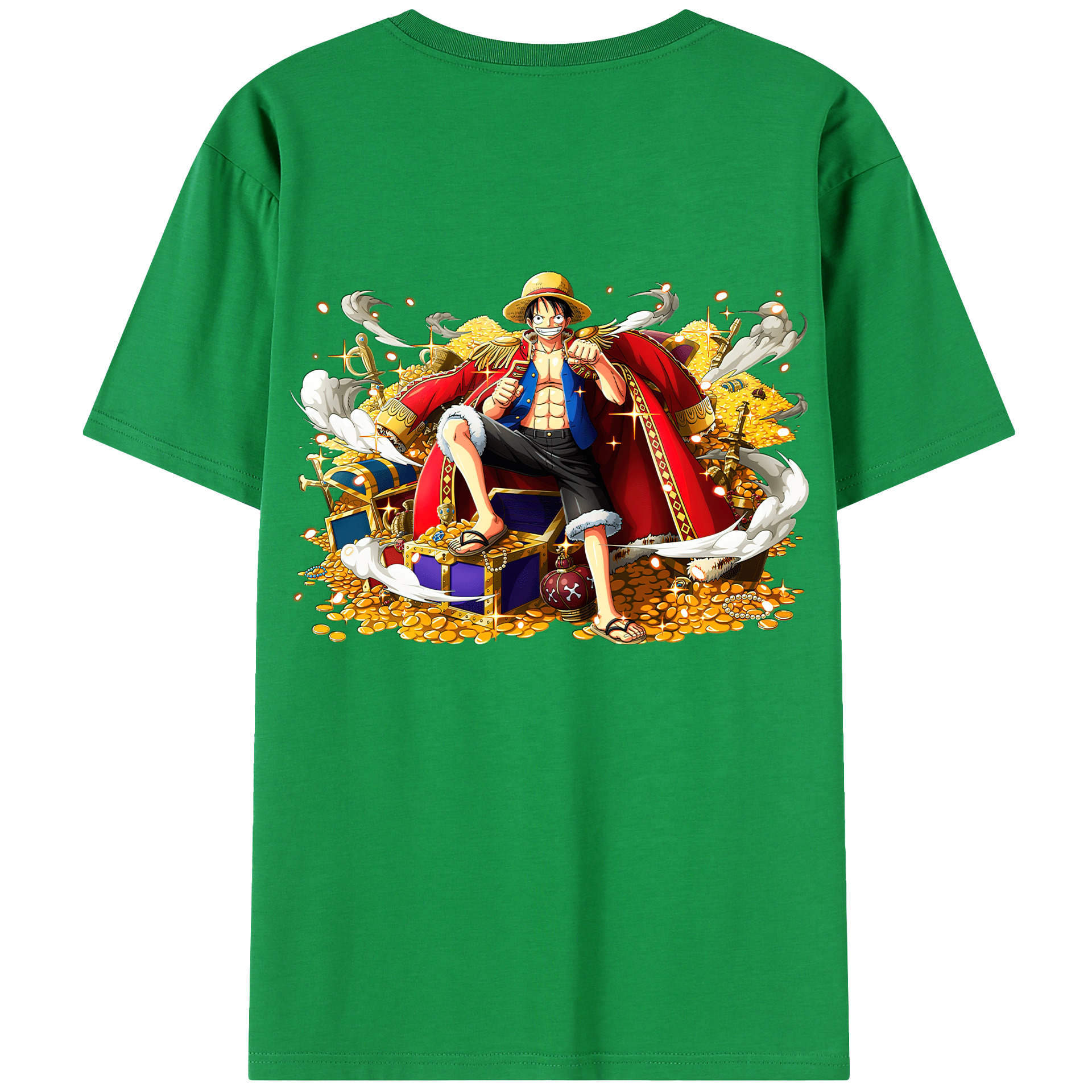 ワンピース モンキー・D・ルフィ ONE PIECE Monkey D. Luffy 綿100％半袖Tシャツ（背面プリント）