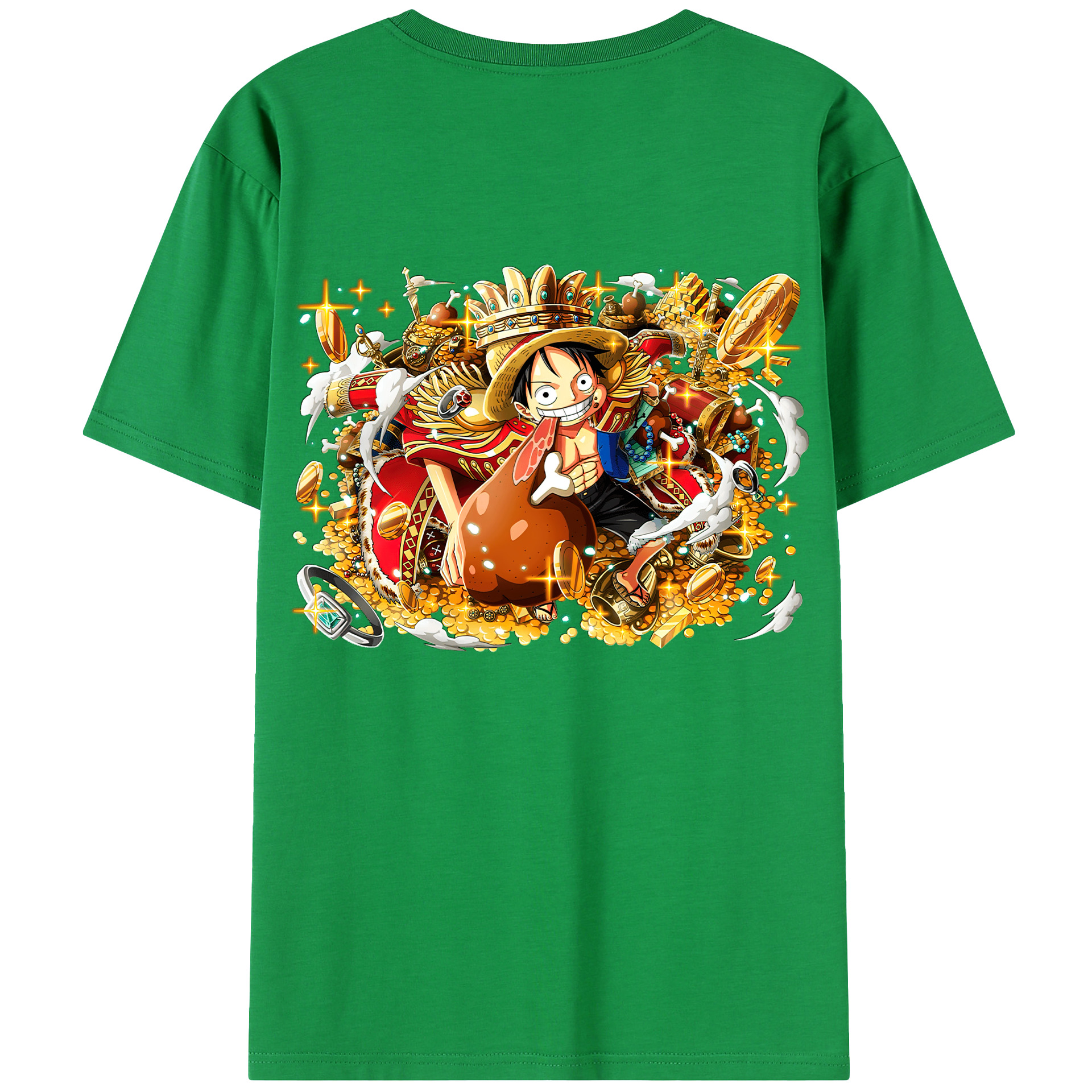 ワンピース モンキー・D・ルフィ ONE PIECE Monkey D. Luffy 綿100％半袖Tシャツ（背面プリント）