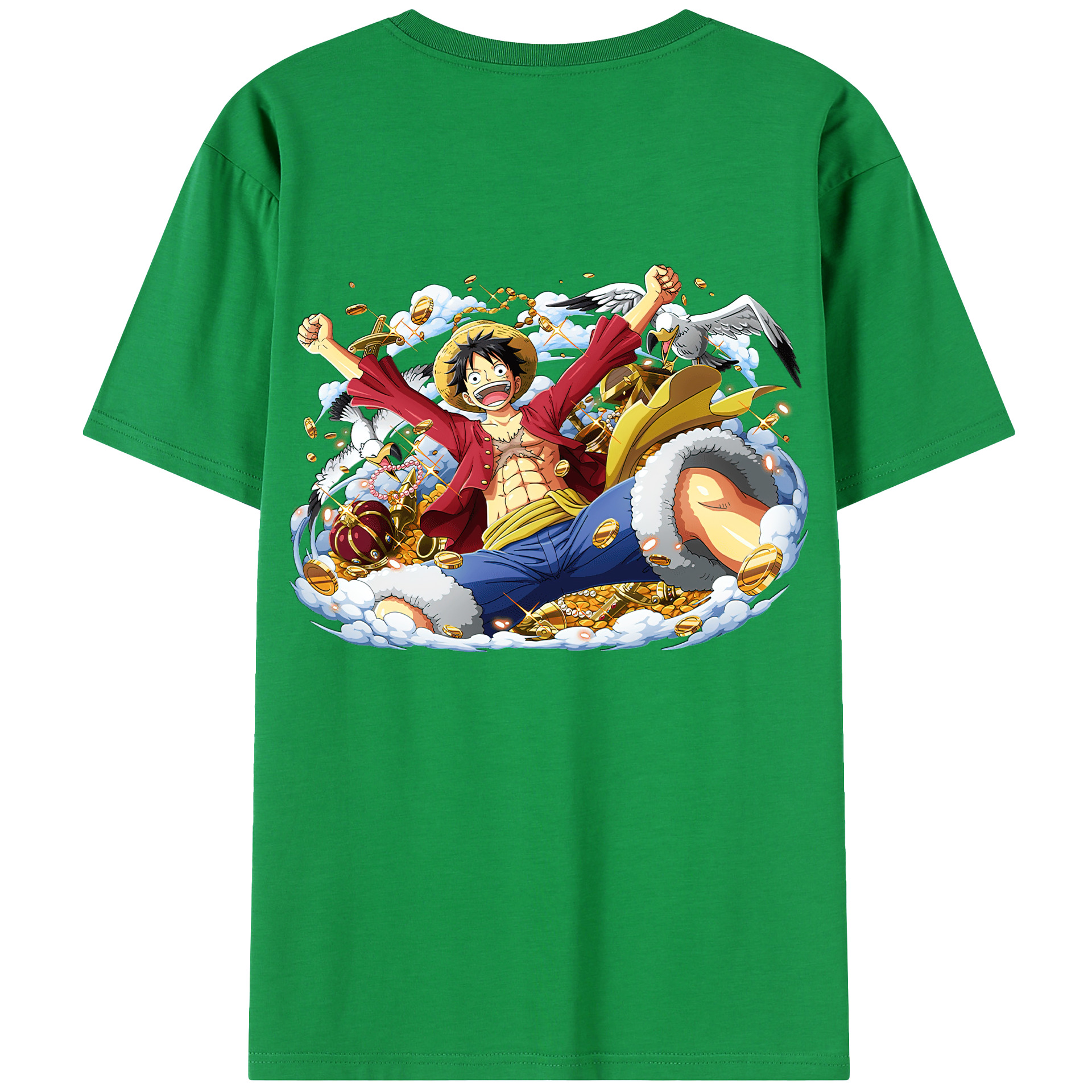ワンピース モンキー・D・ルフィ ONE PIECE Monkey D. Luffy 綿100％半袖Tシャツ（背面プリント）