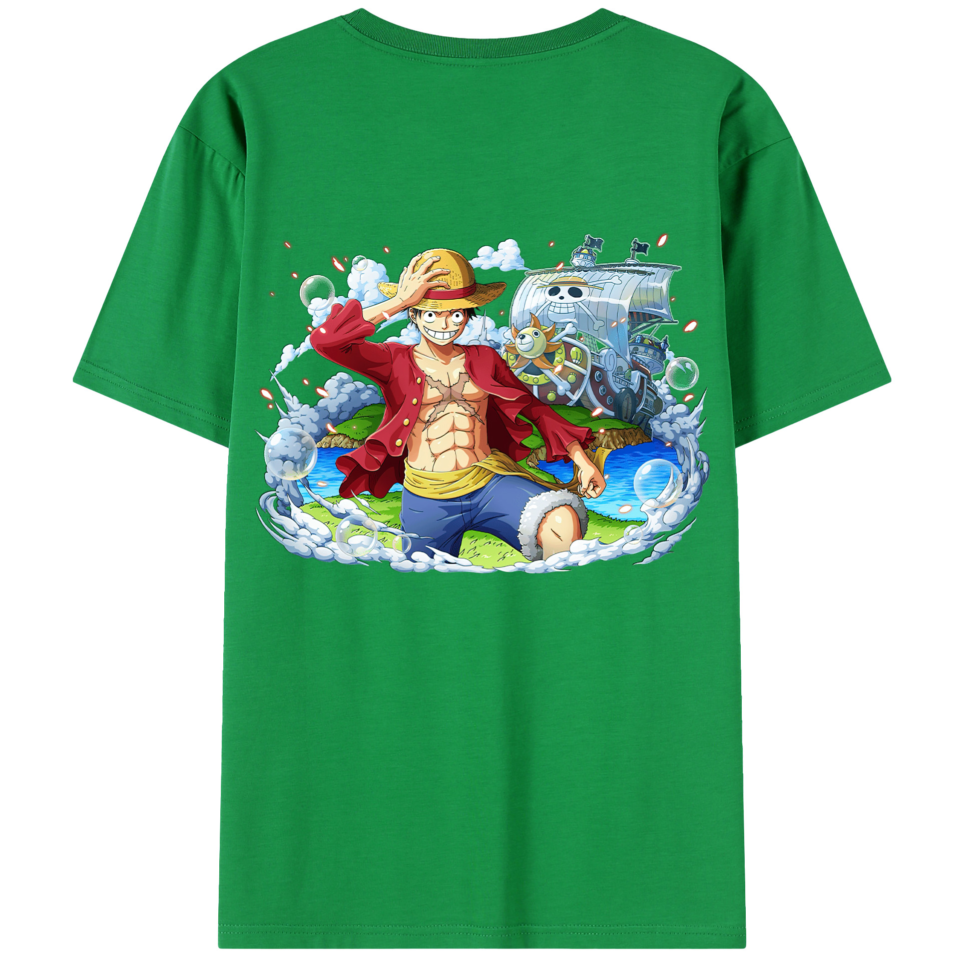 ワンピース モンキー・D・ルフィ ONE PIECE Monkey D. Luffy 綿100％半袖Tシャツ（背面プリント）