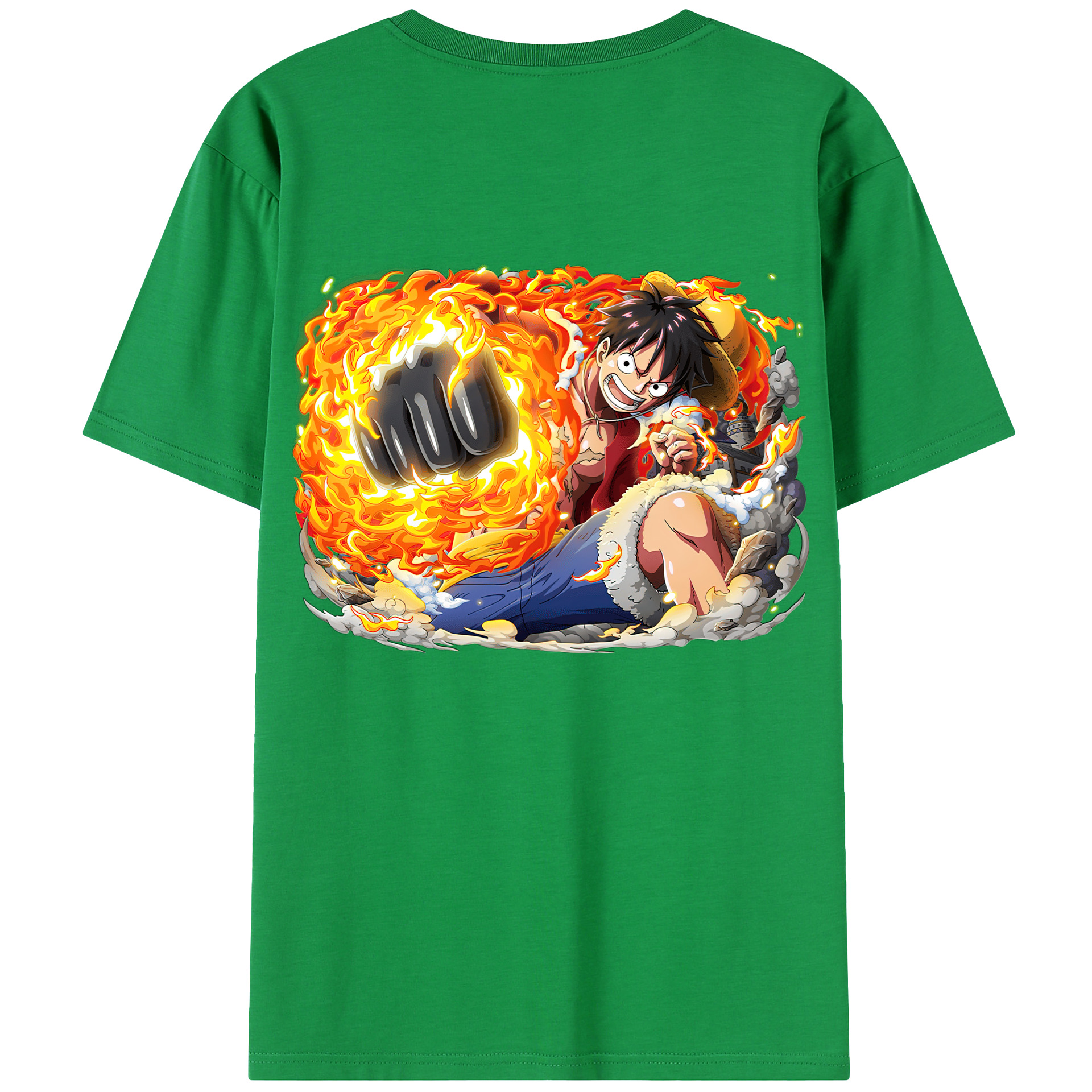 ワンピース モンキー・D・ルフィ ONE PIECE Monkey D. Luffy 綿100％半袖Tシャツ（背面プリント）