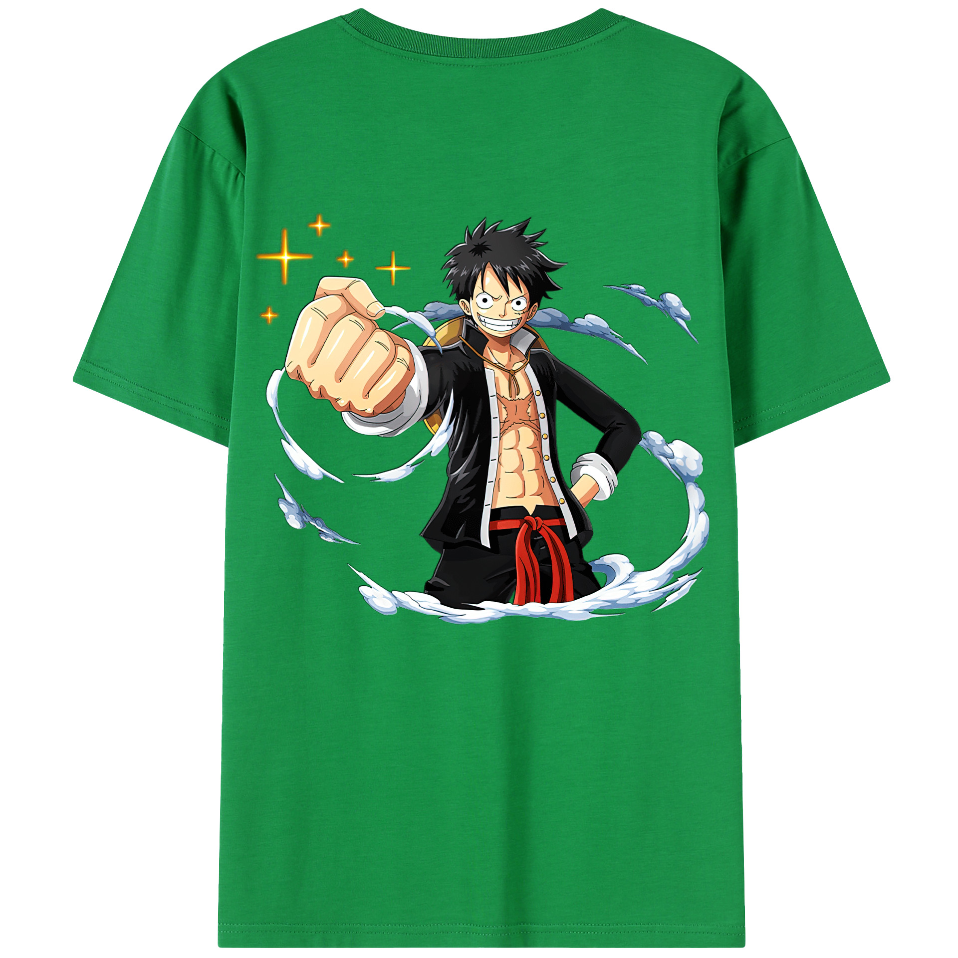 ワンピース モンキー・D・ルフィ ONE PIECE Monkey D. Luffy 綿100％半袖Tシャツ（背面プリント）