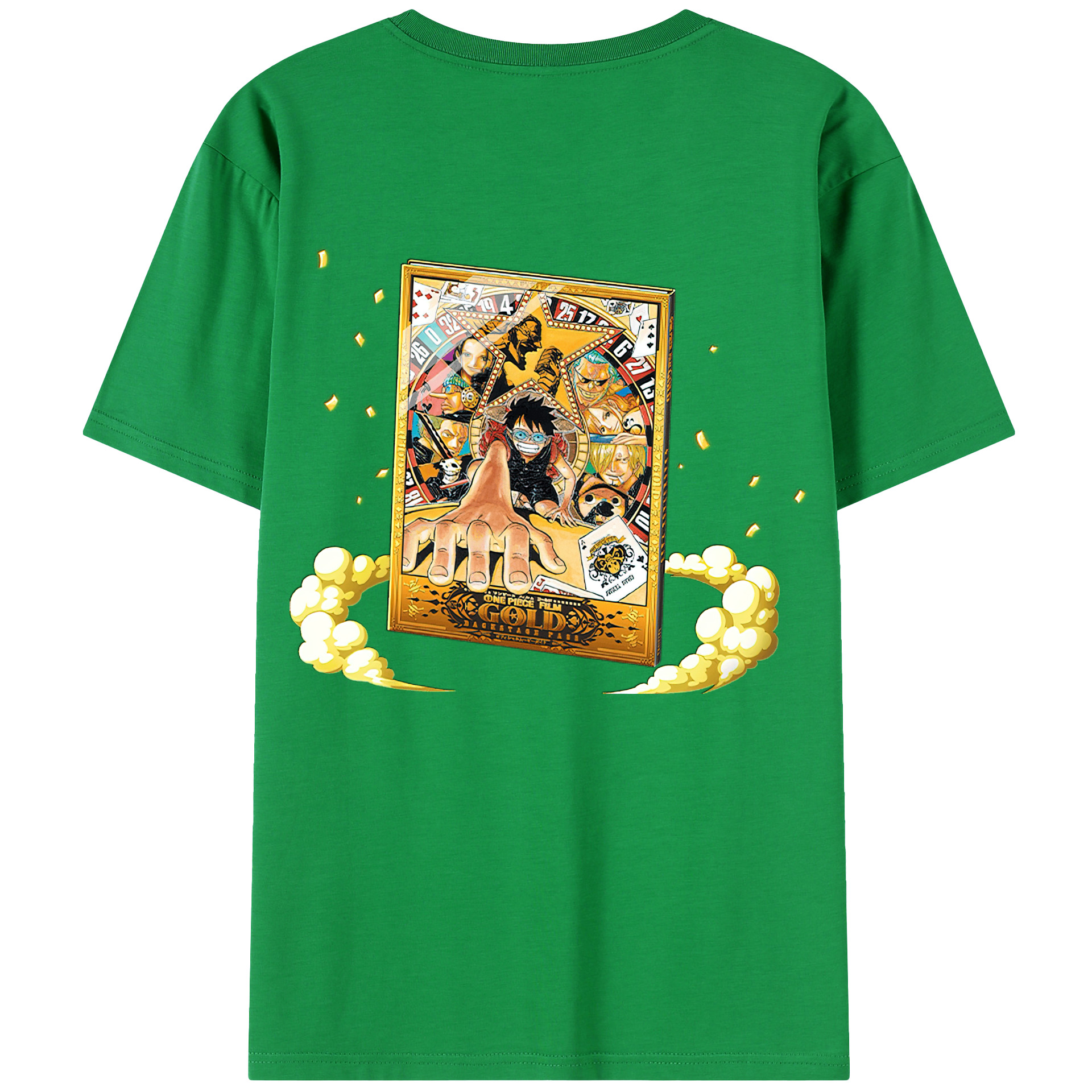 ワンピース モンキー・D・ルフィ ONE PIECE Monkey D. Luffy 綿100％半袖Tシャツ（背面プリント）