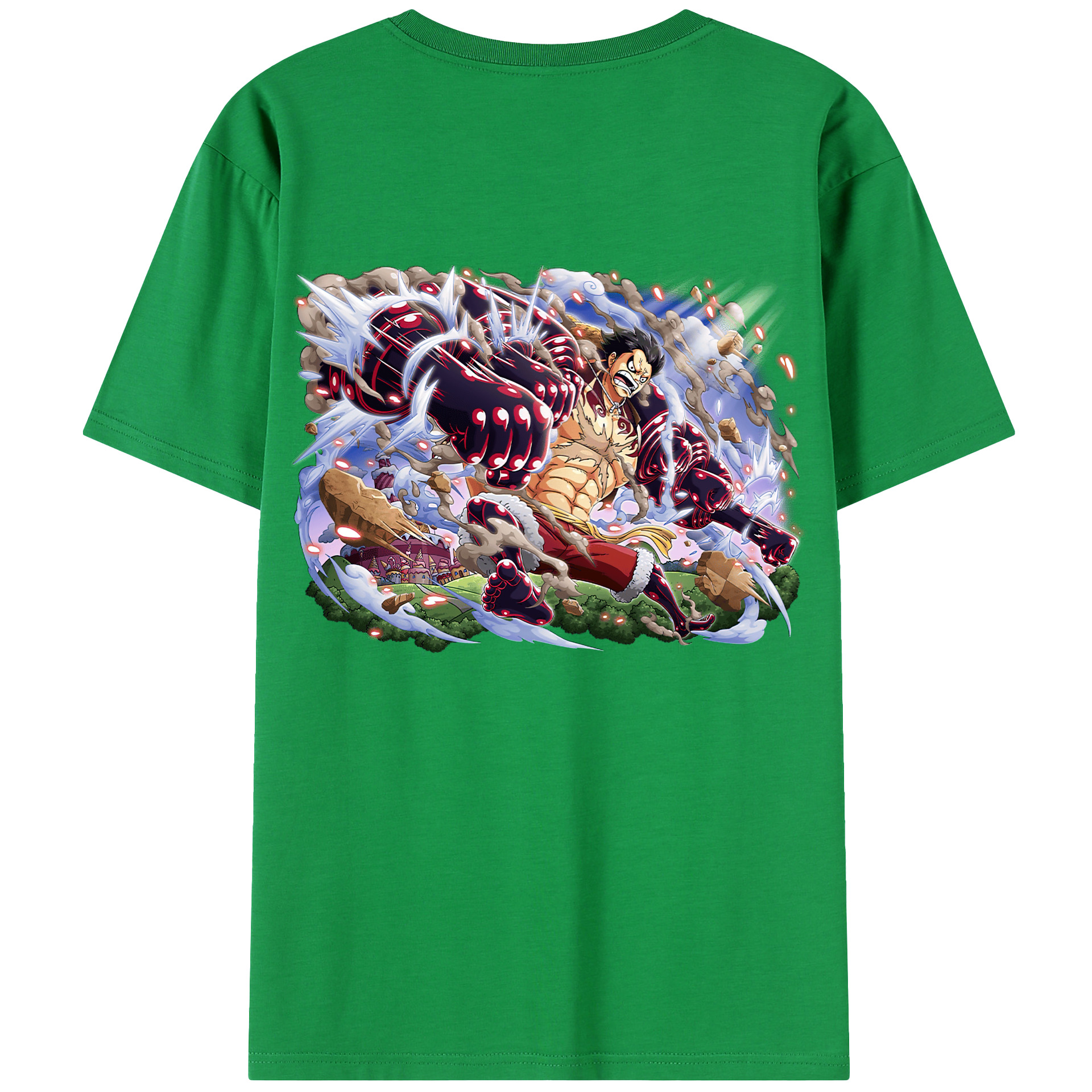 ワンピース モンキー・D・ルフィ ONE PIECE Monkey D. Luffy 綿100％半袖Tシャツ（背面プリント）