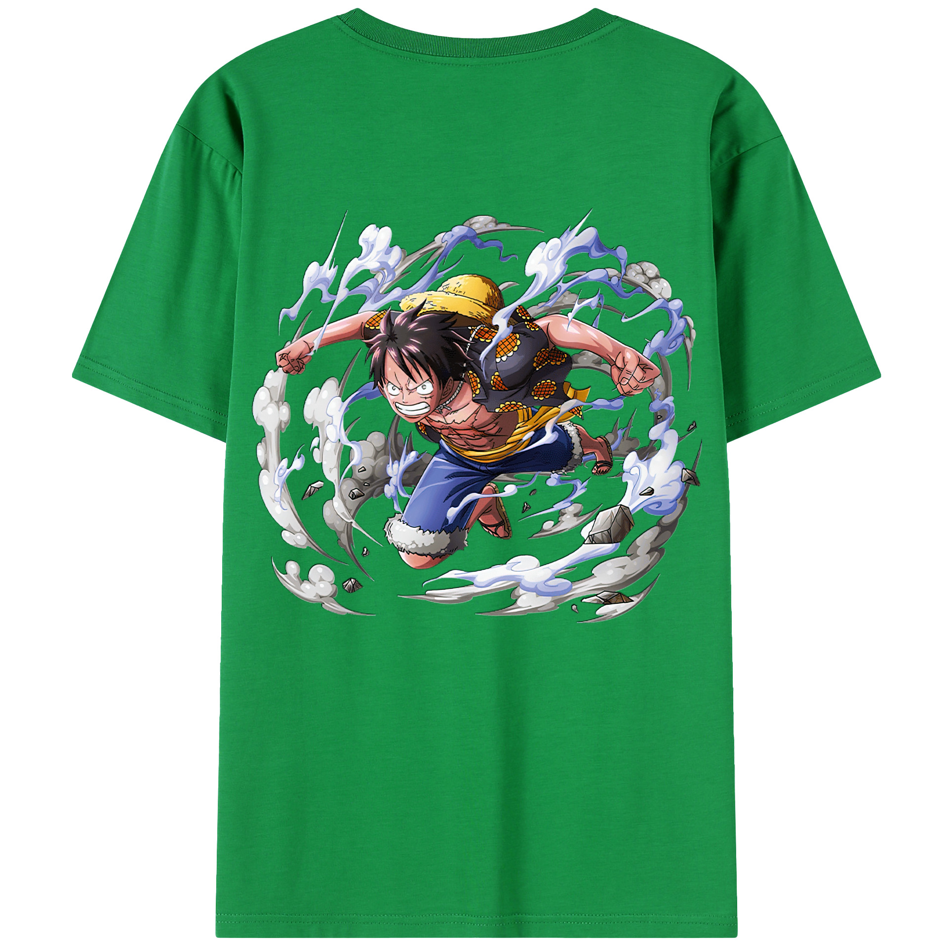 ワンピース モンキー・D・ルフィ ONE PIECE Monkey D. Luffy 綿100％半袖Tシャツ（背面プリント）