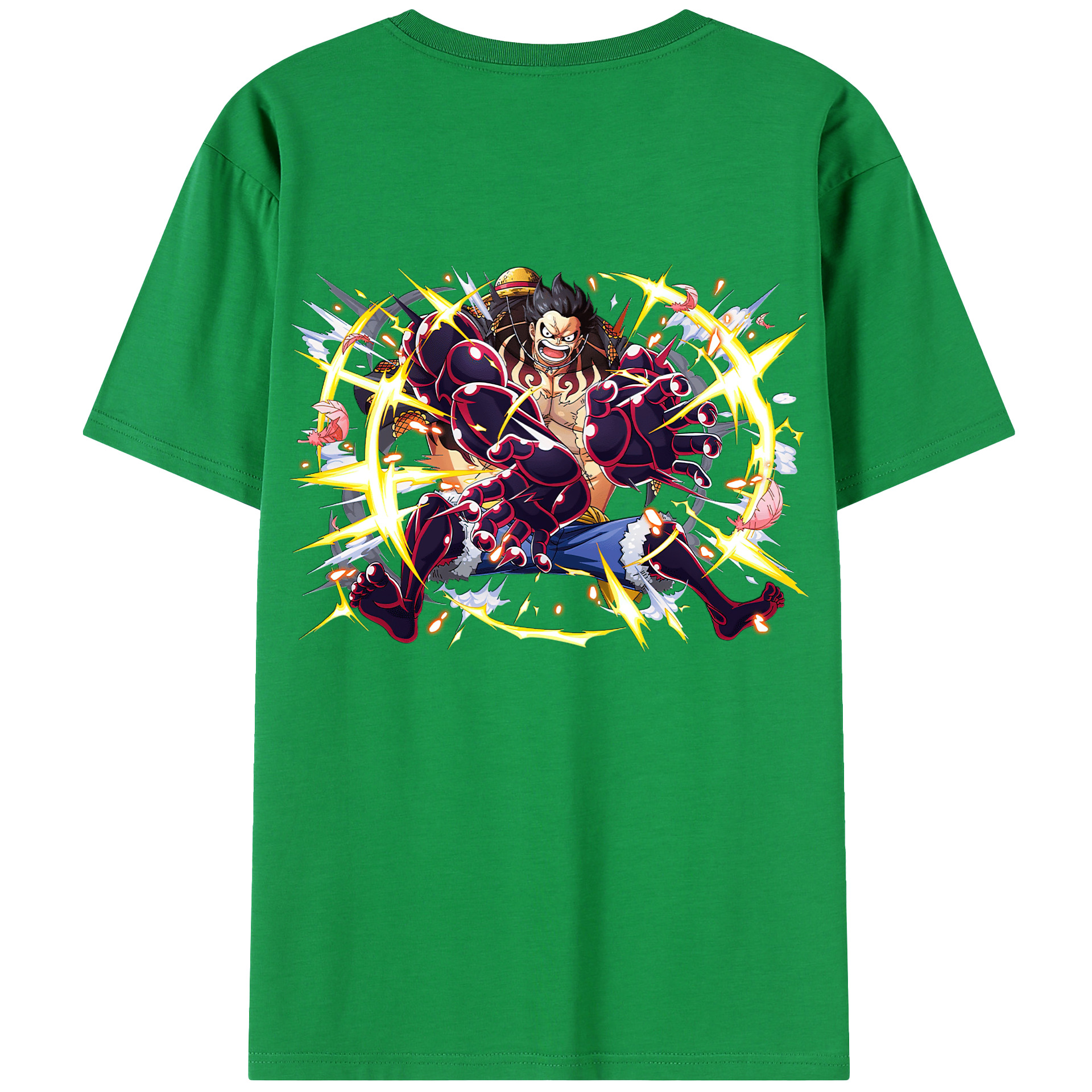 ワンピース モンキー・D・ルフィ ONE PIECE Monkey D. Luffy 綿100％半袖Tシャツ（背面プリント）