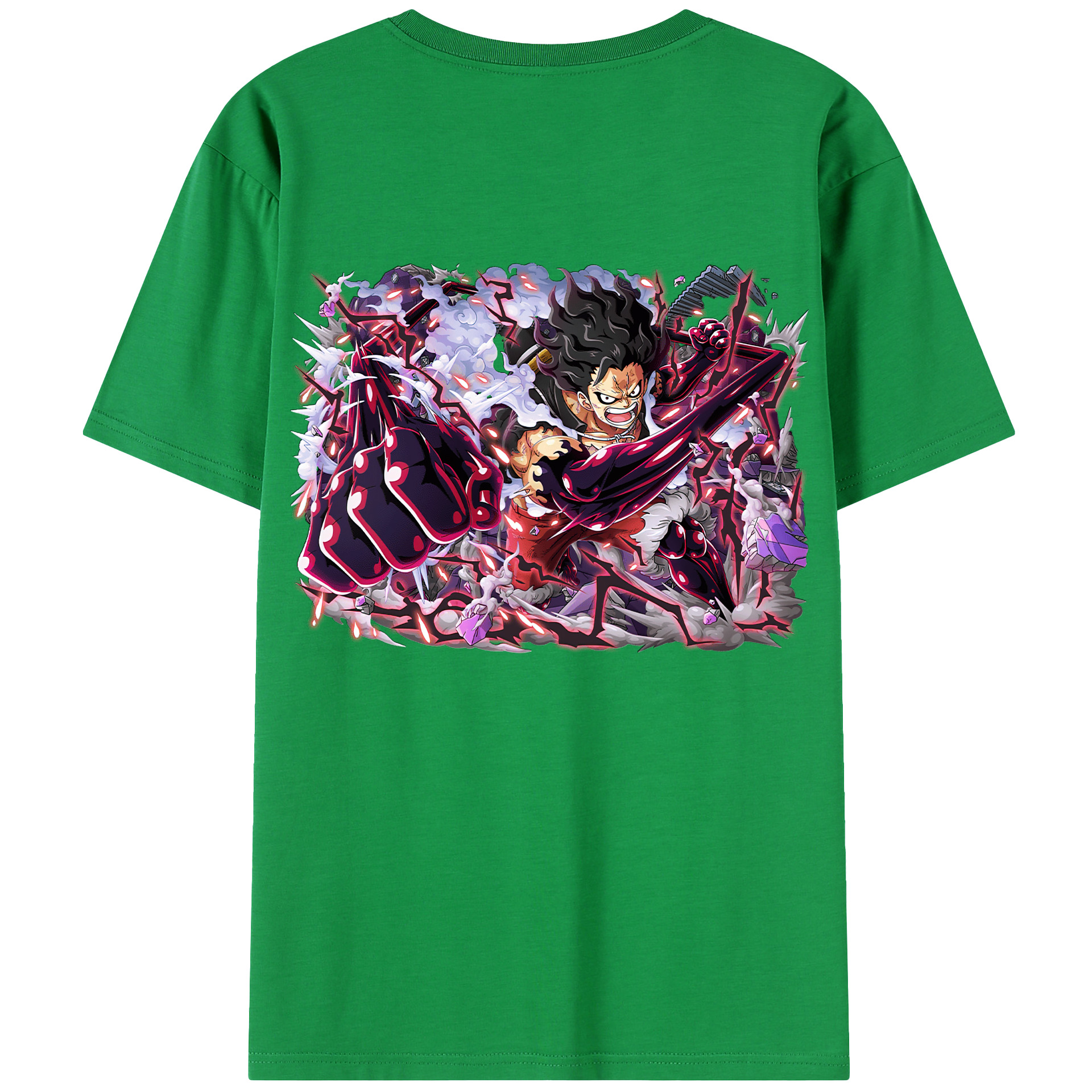 ワンピース モンキー・D・ルフィ ONE PIECE Monkey D. Luffy 綿100％半袖Tシャツ（背面プリント）