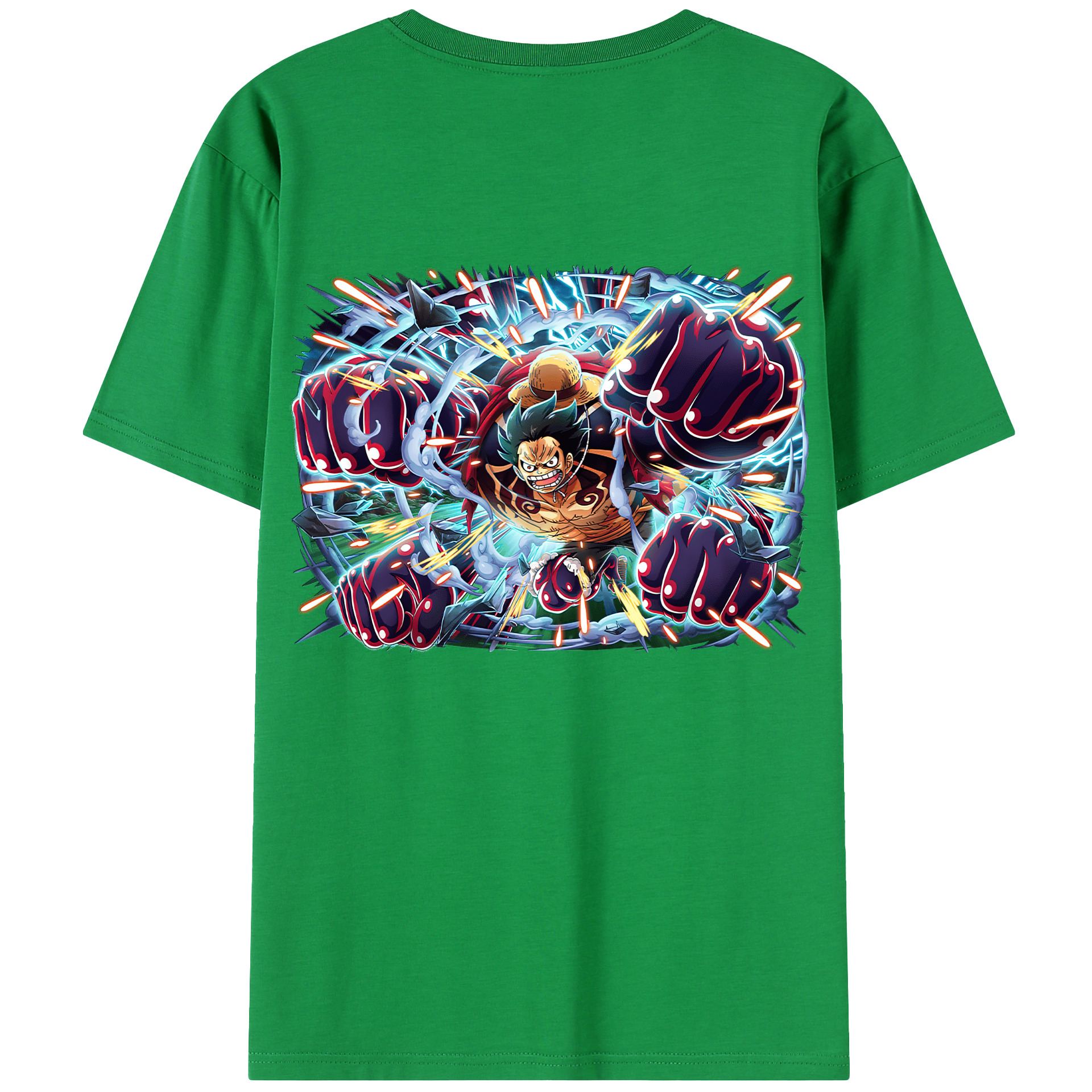 ワンピース モンキー・D・ルフィ ONE PIECE Monkey D. Luffy 綿100％半袖Tシャツ（背面プリント）