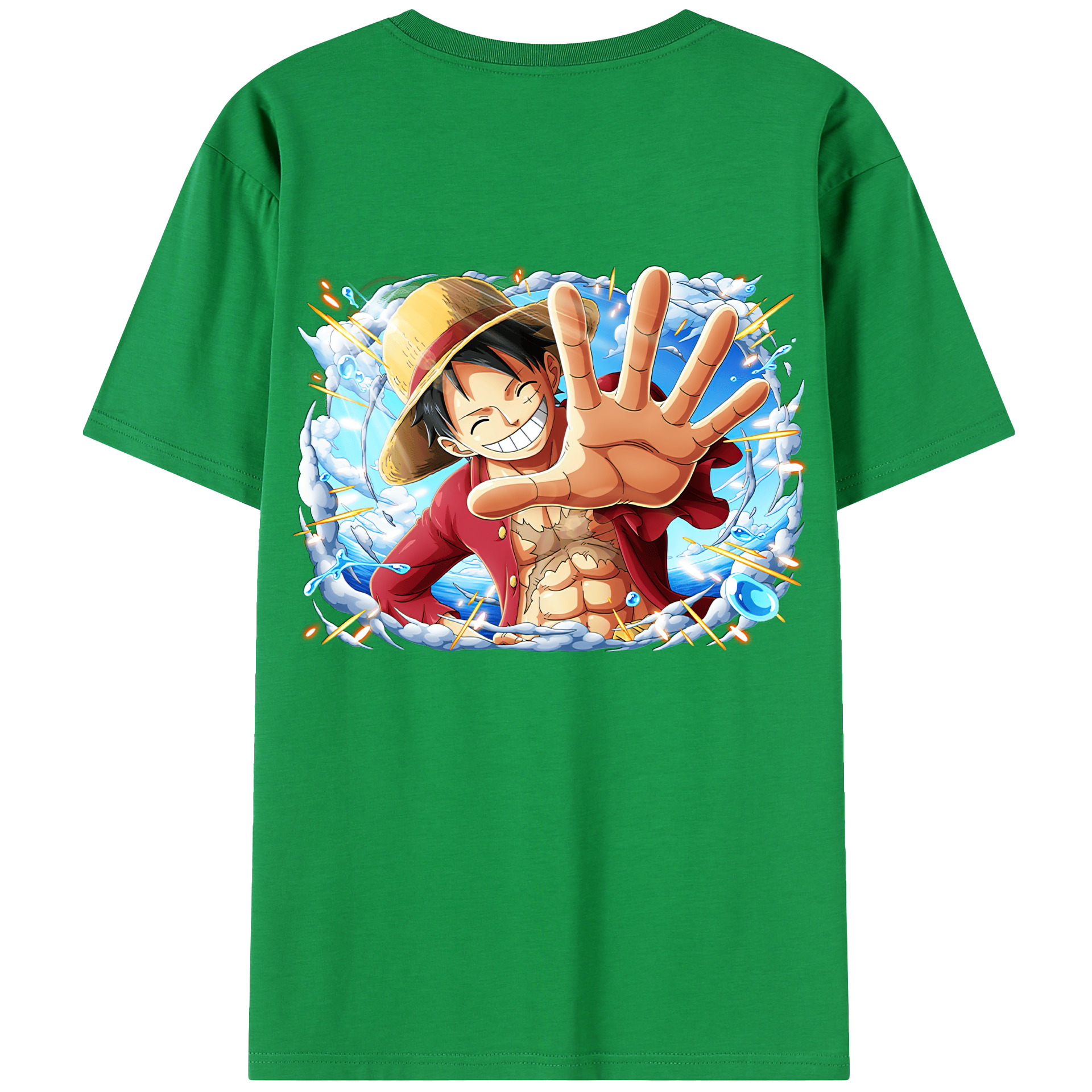 ワンピース モンキー・D・ルフィ ONE PIECE Monkey D. Luffy 綿100％半袖Tシャツ（背面プリント）