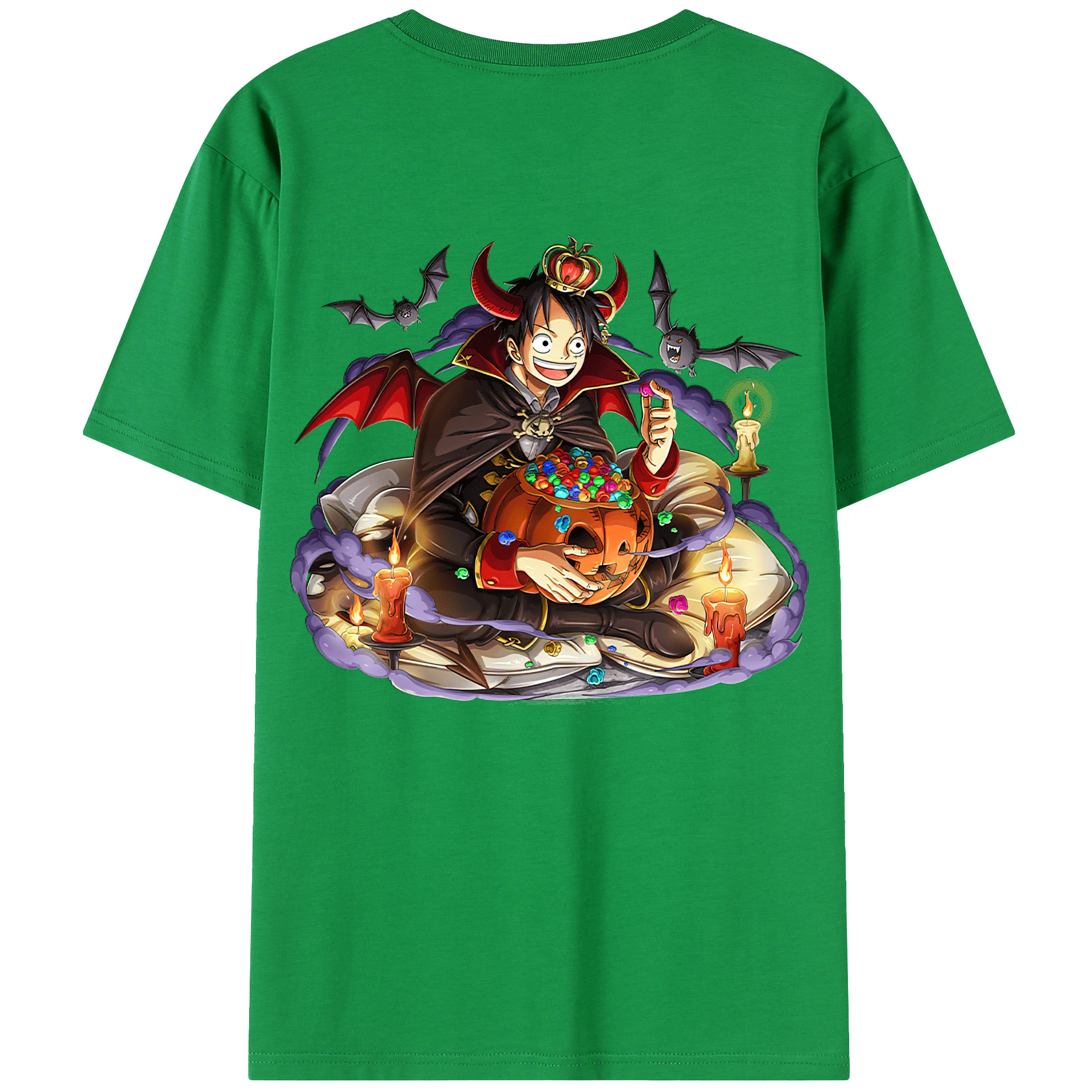 ワンピース モンキー・D・ルフィ ONE PIECE Monkey D. Luffy 綿100％半袖Tシャツ（背面プリント）