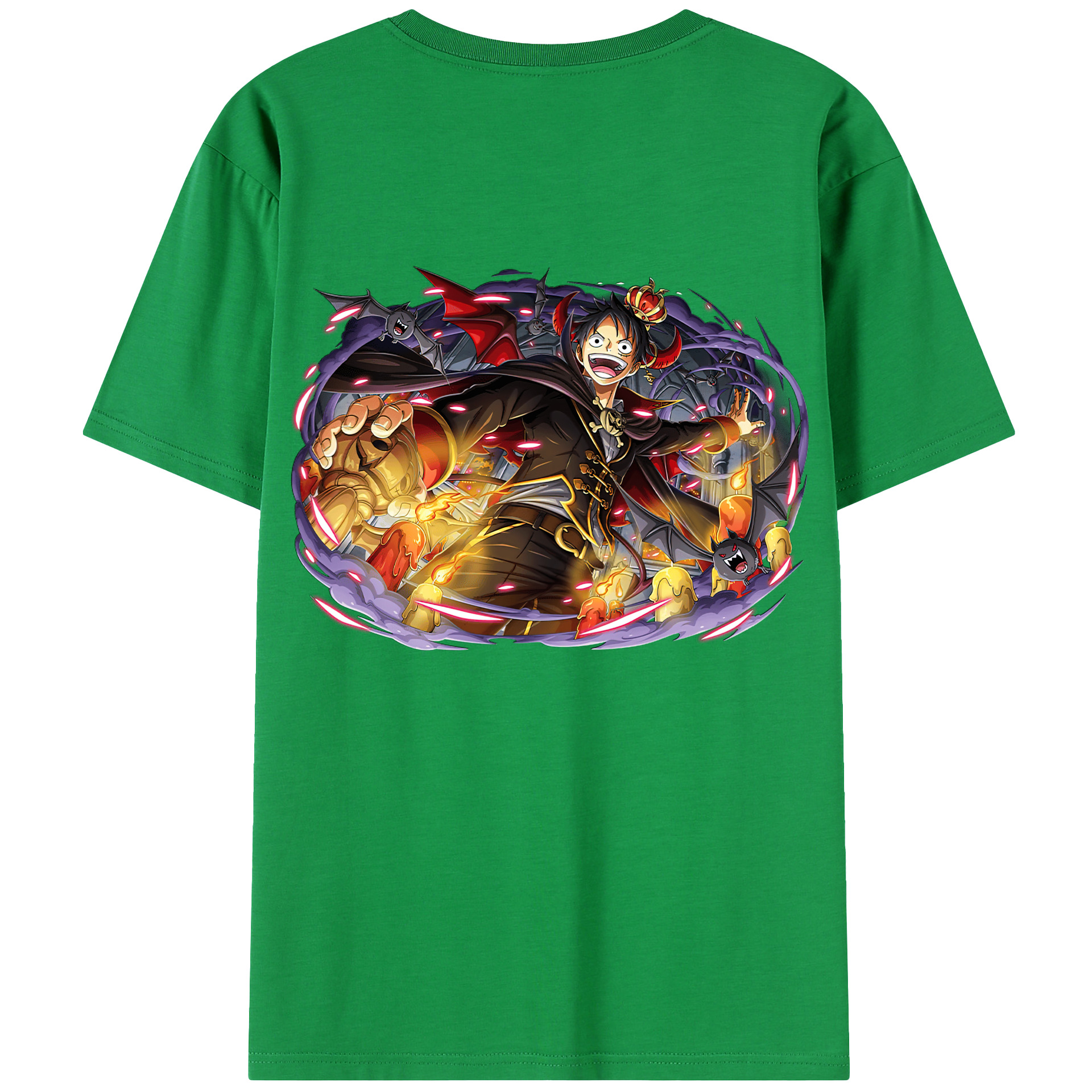 ワンピース モンキー・D・ルフィ ONE PIECE Monkey D. Luffy 綿100％半袖Tシャツ（背面プリント）