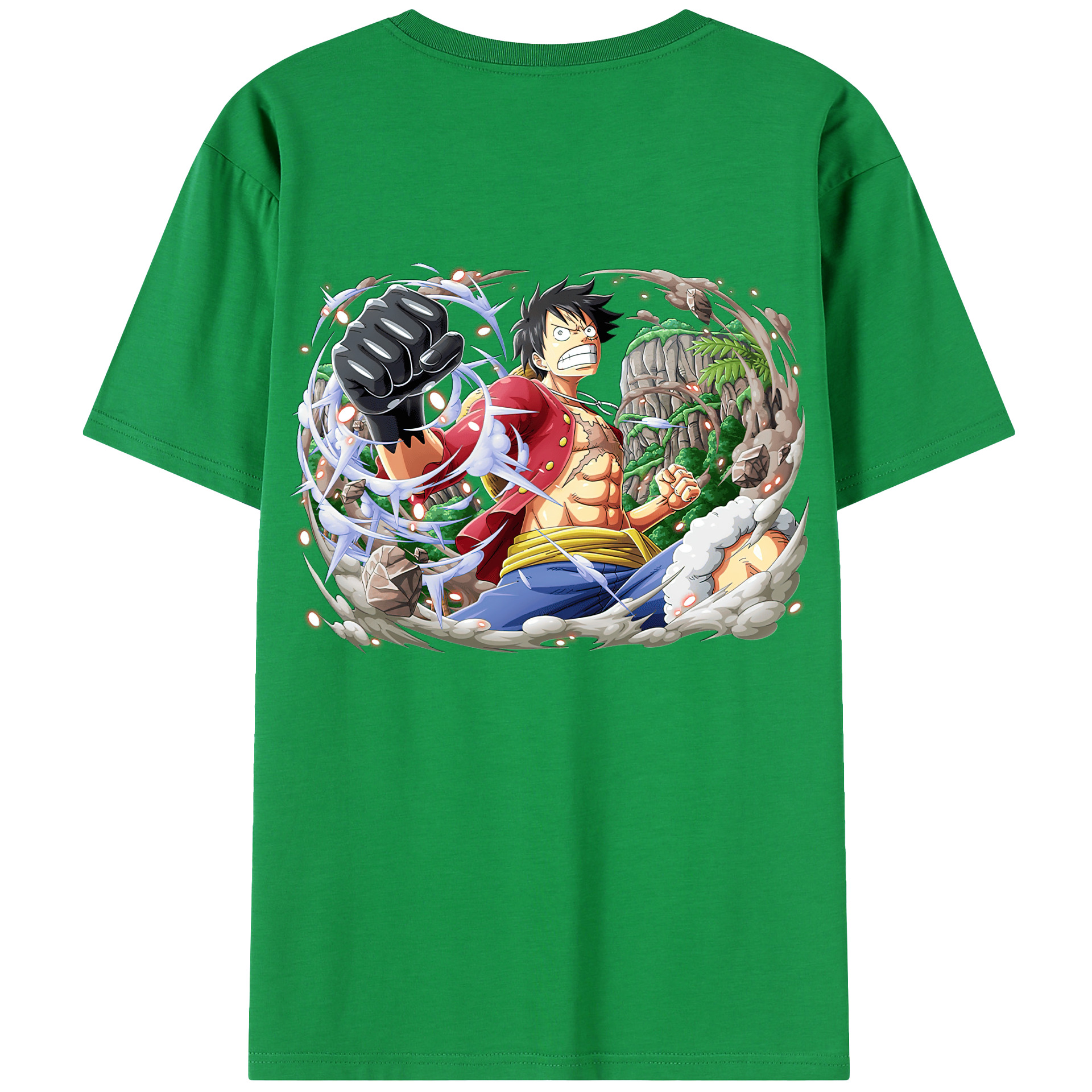 ワンピース モンキー・D・ルフィ ONE PIECE Monkey D. Luffy 綿100％半袖Tシャツ（背面プリント）