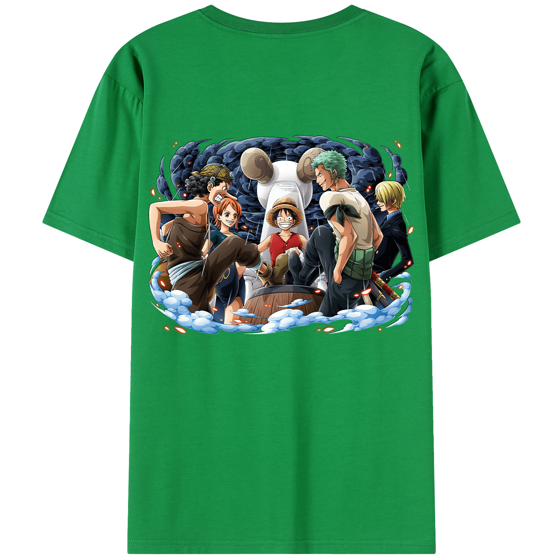 ワンピース モンキー・D・ルフィ ONE PIECE Monkey D. Luffy 綿100％半袖Tシャツ（背面プリント）