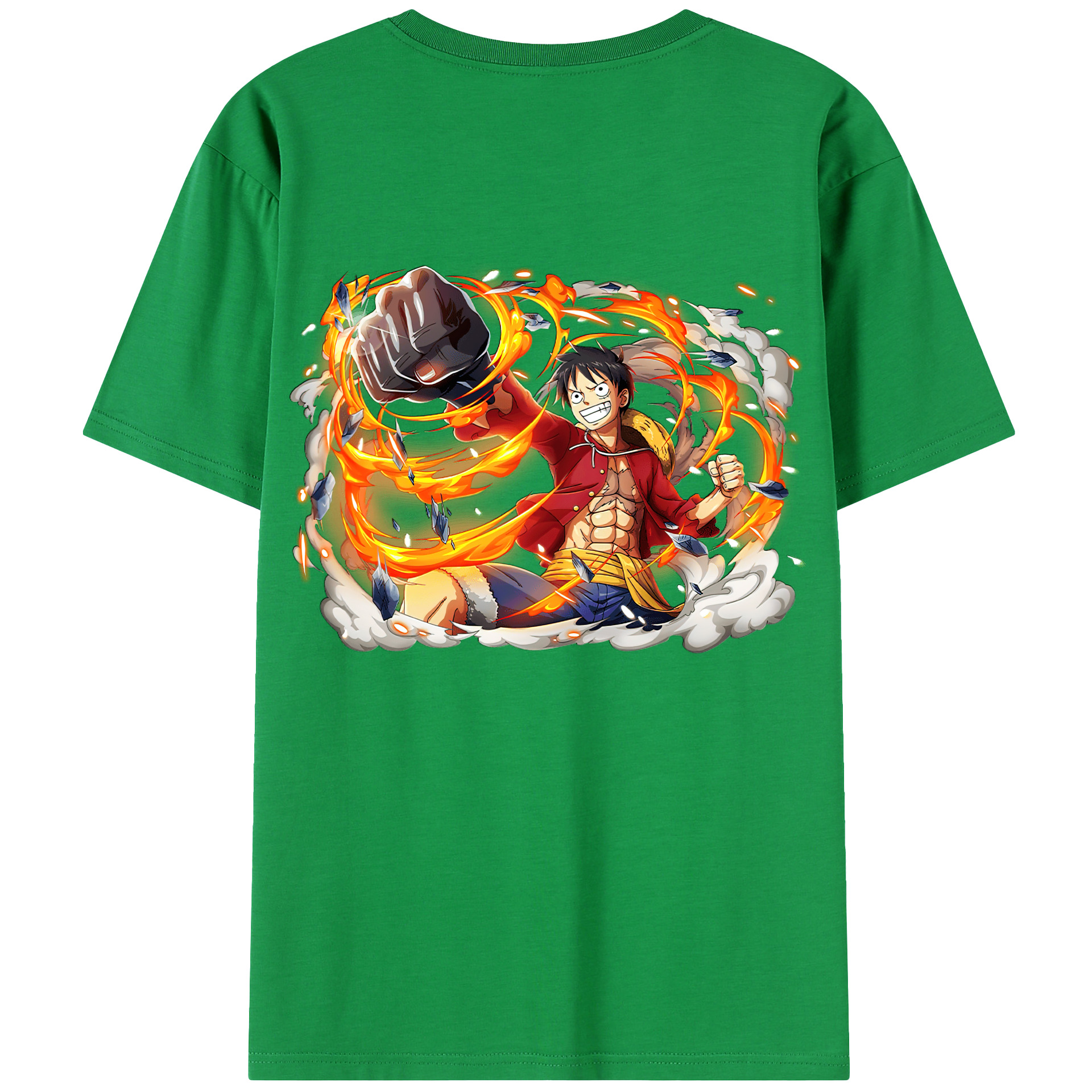 ワンピース モンキー・D・ルフィ ONE PIECE Monkey D. Luffy 綿100％半袖Tシャツ（背面プリント）