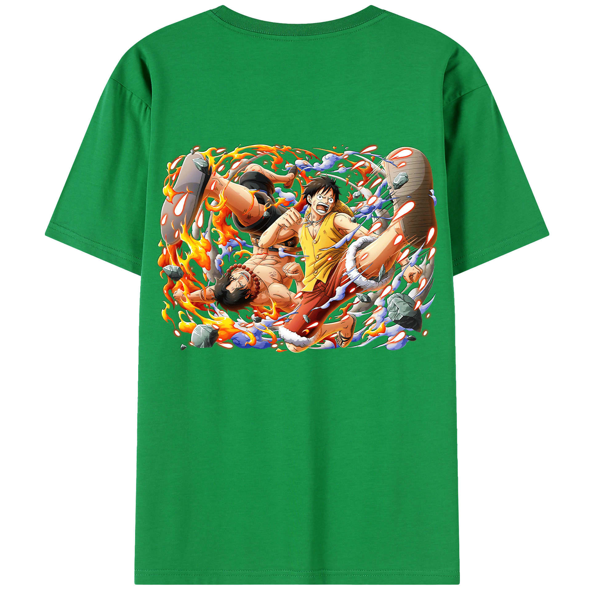 ワンピース モンキー・D・ルフィ ONE PIECE Monkey D. Luffy 綿100％半袖Tシャツ（背面プリント）