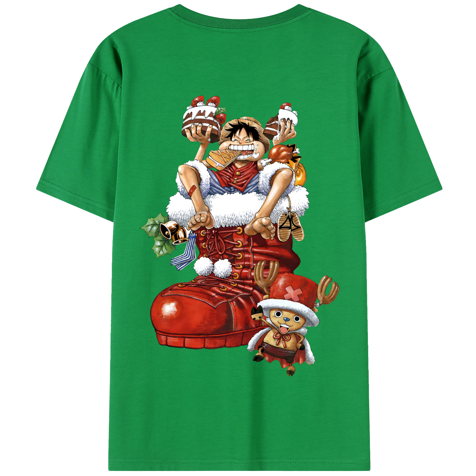 ワンピース モンキー・D・ルフィ ONE PIECE Monkey D. Luffy 綿100％半袖Tシャツ（背面プリント）