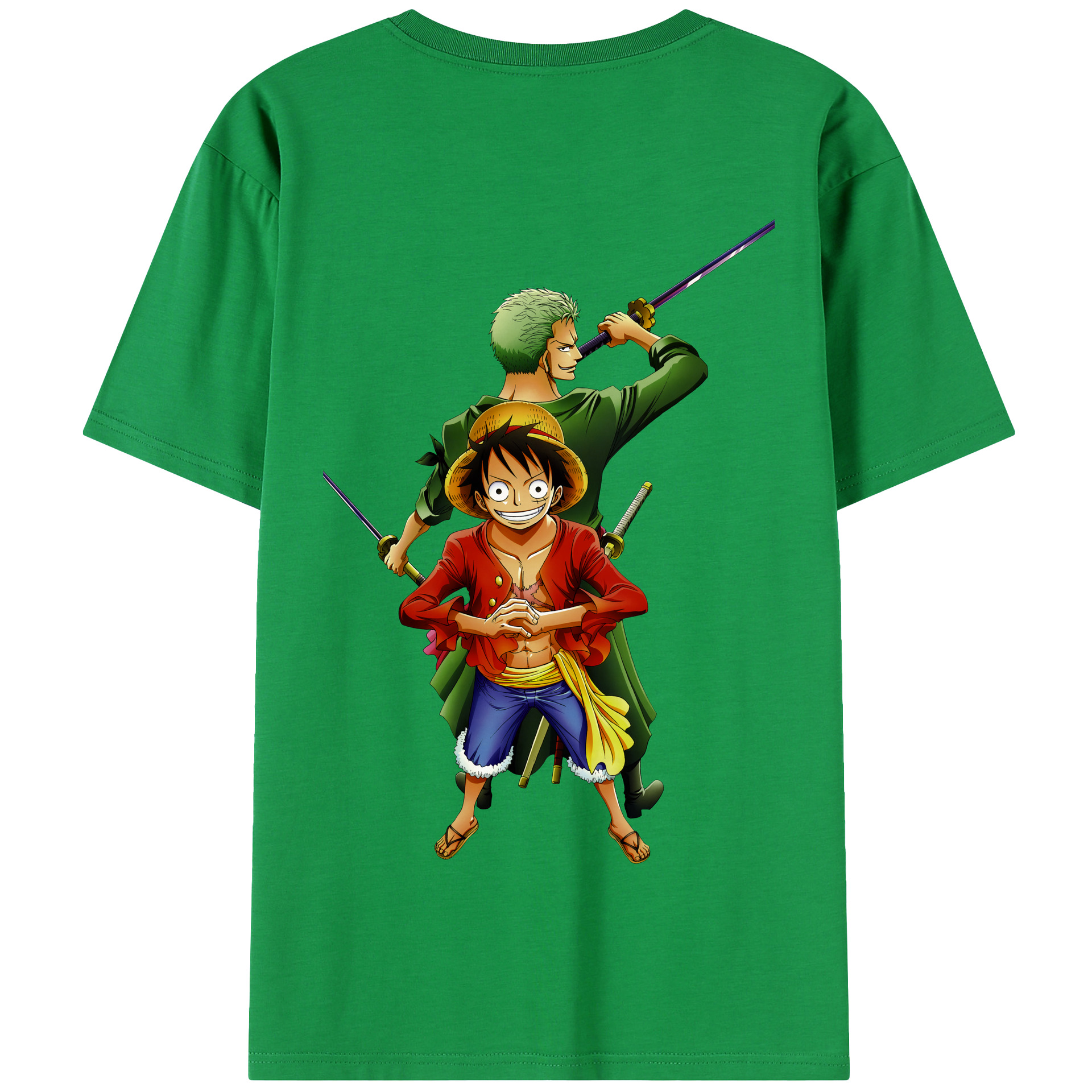 ワンピース モンキー・D・ルフィ ONE PIECE Monkey D. Luffy 綿100％半袖Tシャツ（背面プリント）