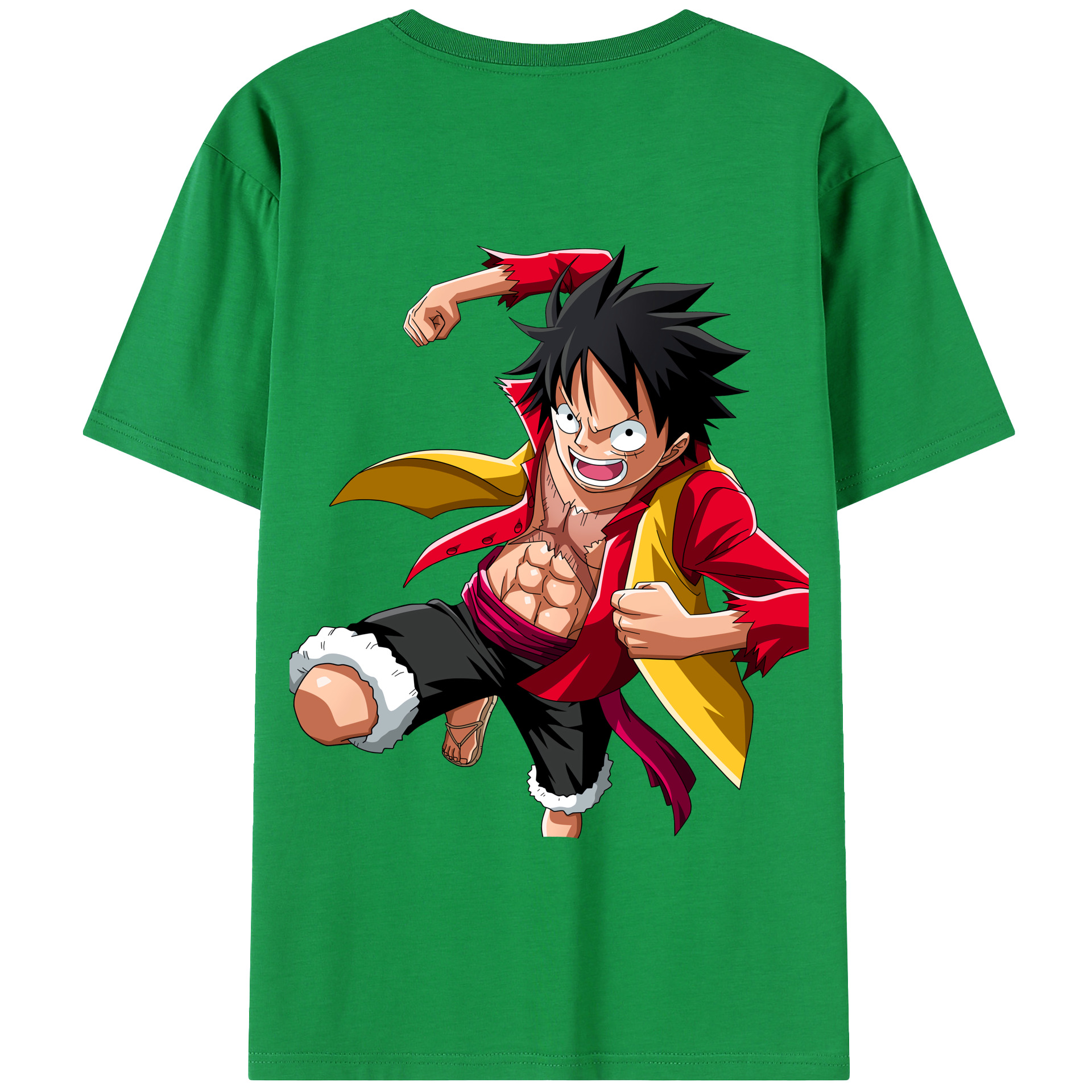 ワンピース モンキー・D・ルフィ ONE PIECE Monkey D. Luffy 綿100％半袖Tシャツ（背面プリント）