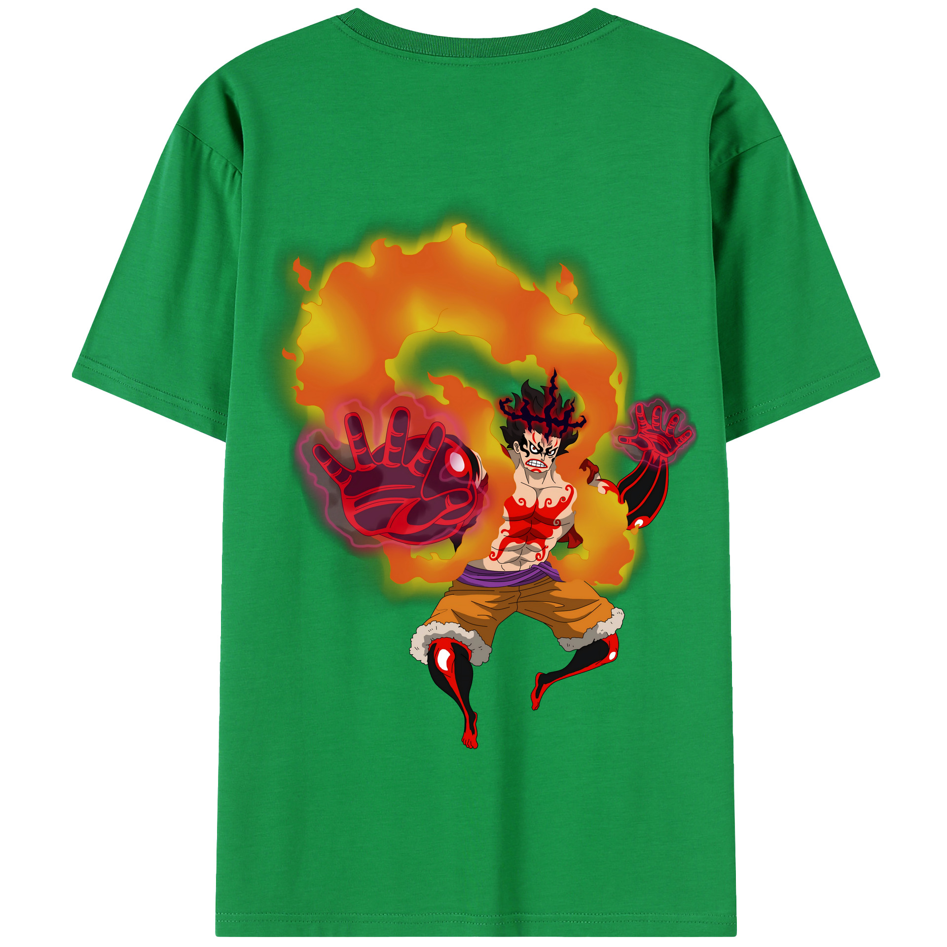 ワンピース モンキー・D・ルフィ ONE PIECE Monkey D. Luffy 綿100％半袖Tシャツ（背面プリント）