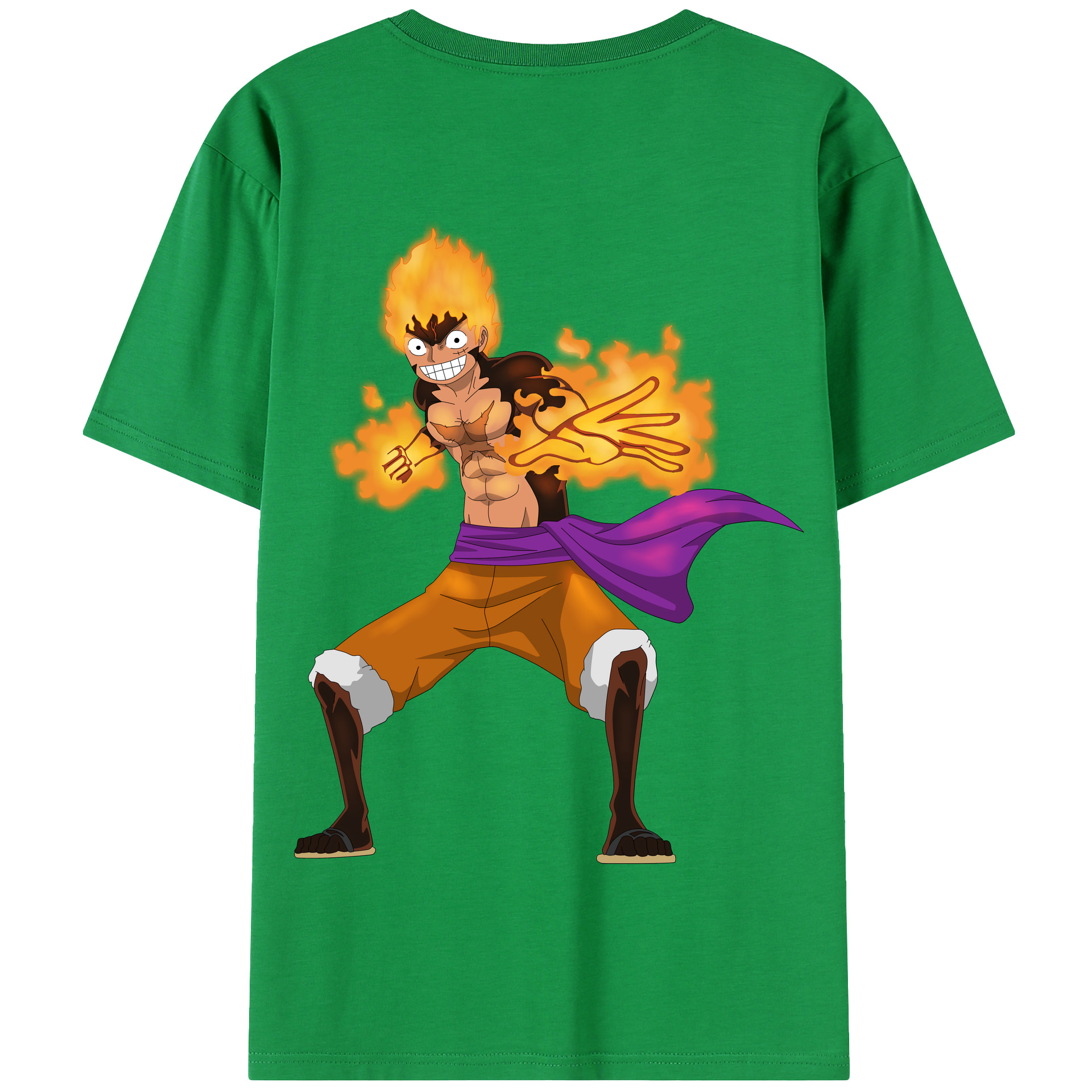 ワンピース モンキー・D・ルフィ ONE PIECE Monkey D. Luffy 綿100％半袖Tシャツ（背面プリント）