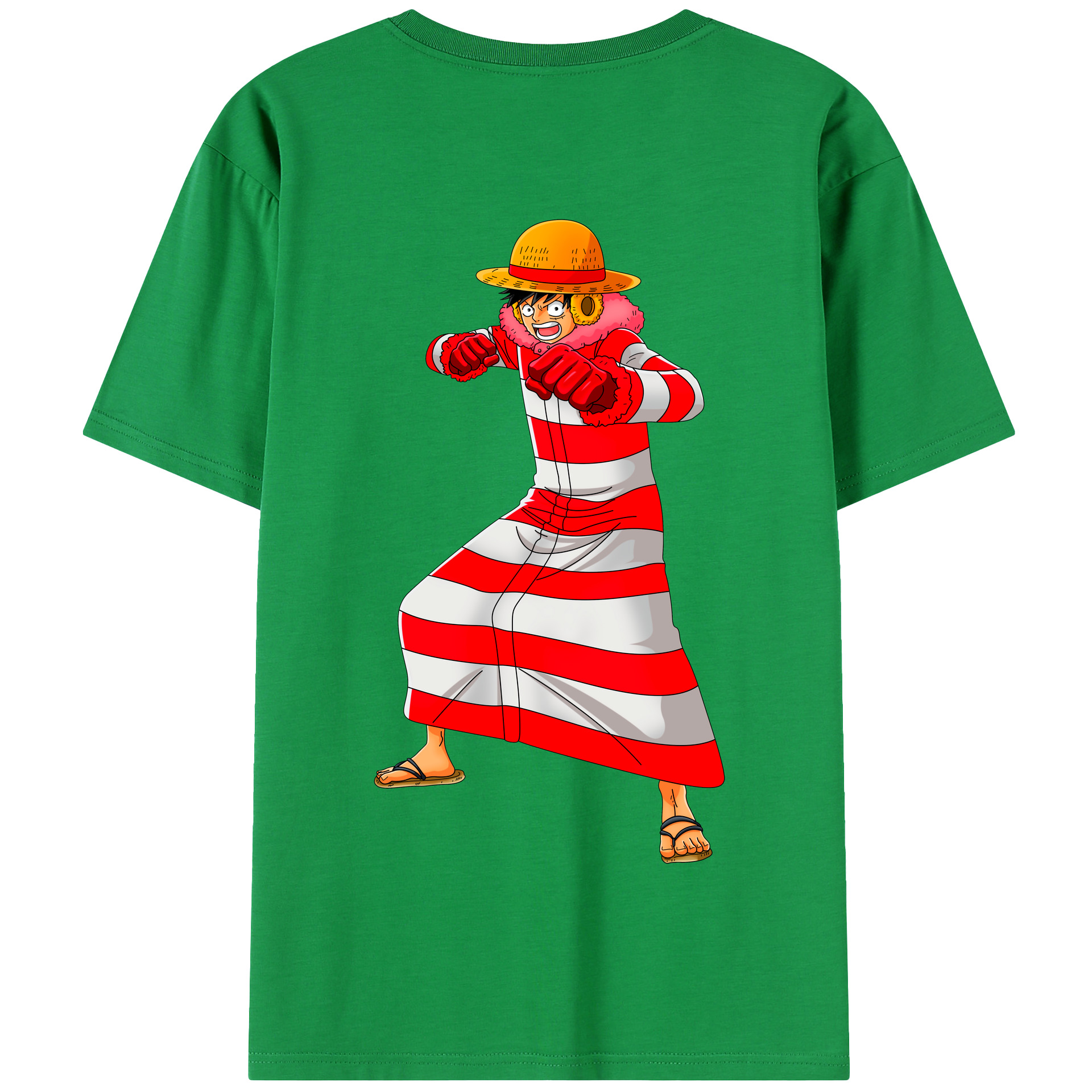 ワンピース モンキー・D・ルフィ ONE PIECE Monkey D. Luffy 綿100％半袖Tシャツ（背面プリント）