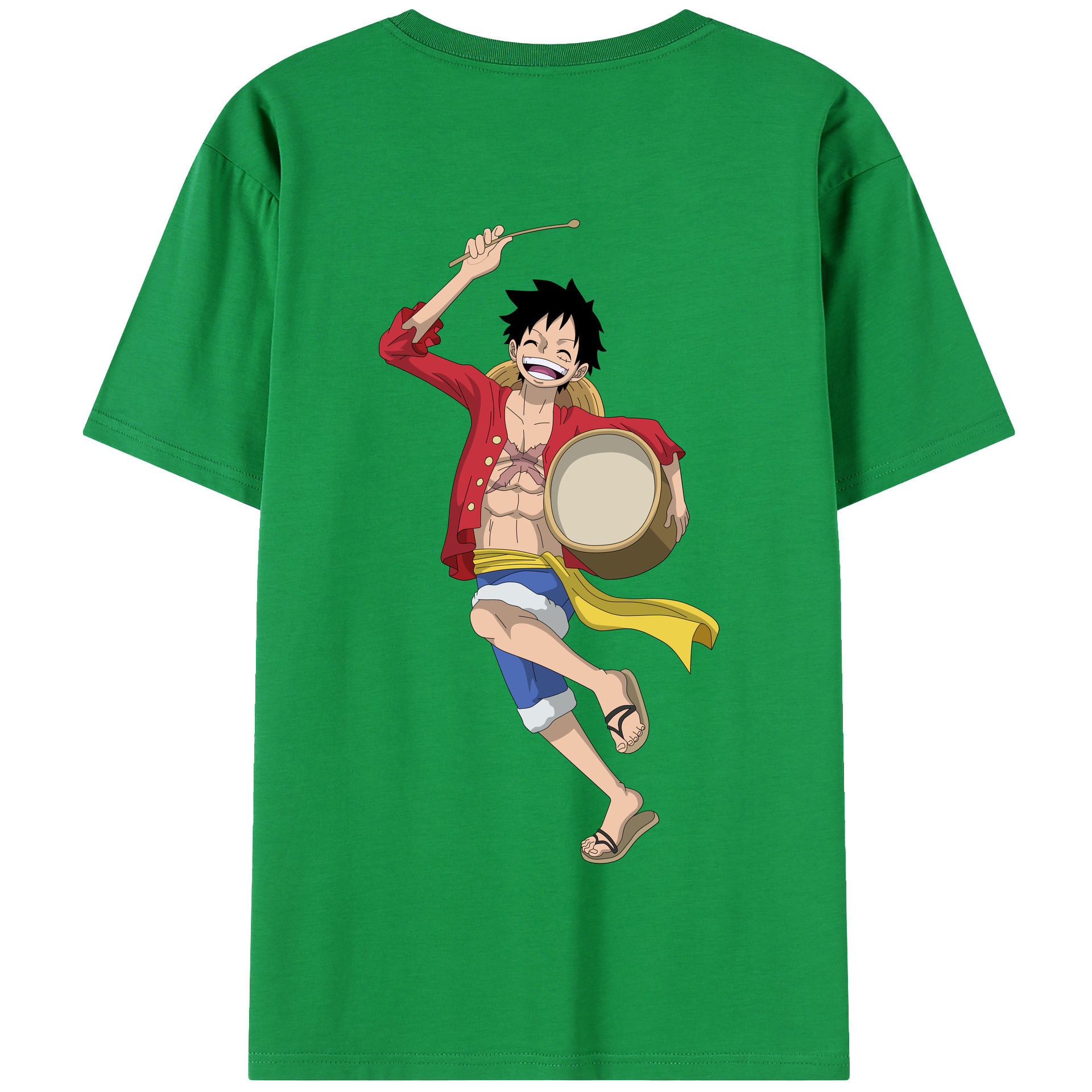 ワンピース モンキー・D・ルフィ ONE PIECE Monkey D. Luffy 綿100％半袖Tシャツ（背面プリント）