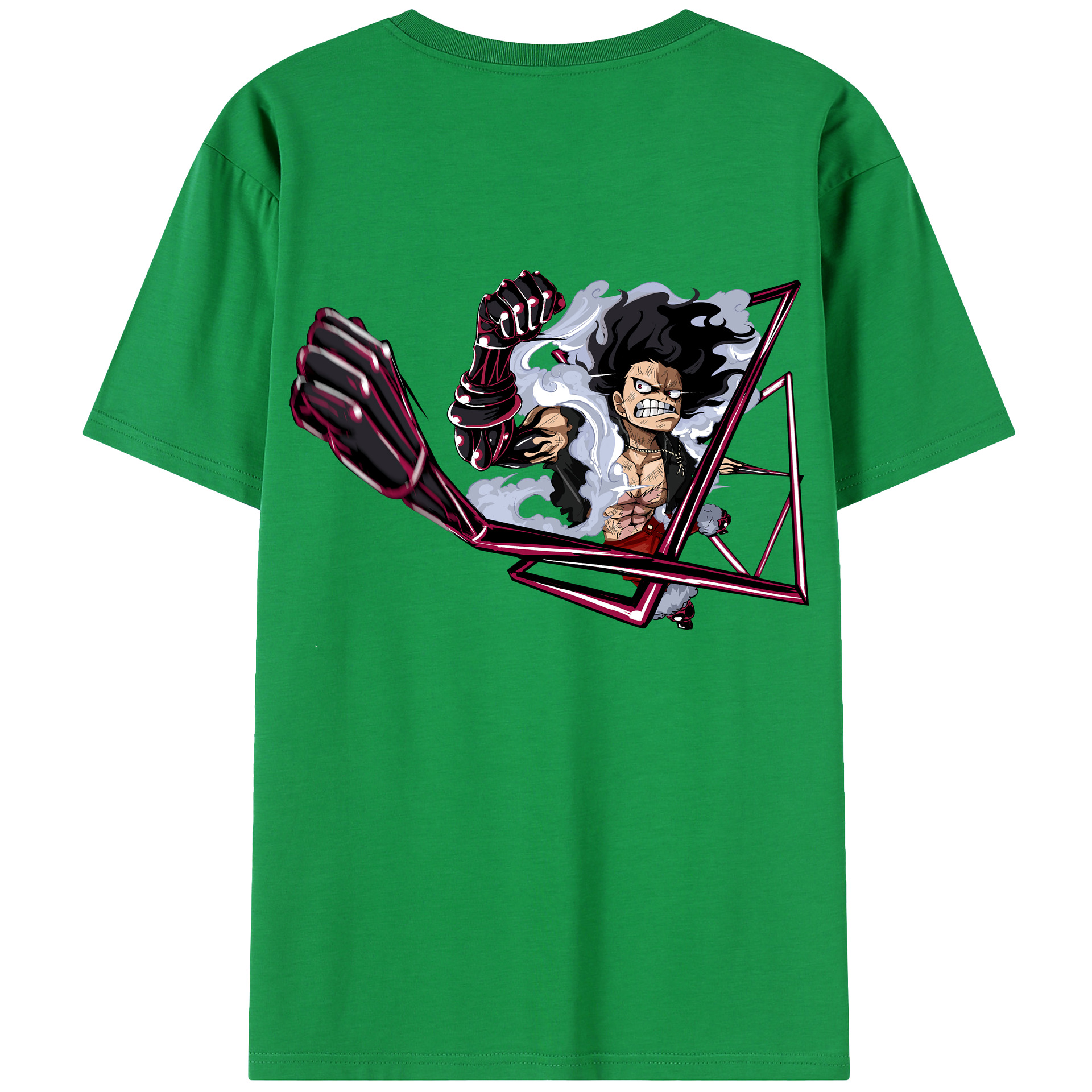 ワンピース モンキー・D・ルフィ ONE PIECE Monkey D. Luffy 綿100％半袖Tシャツ（背面プリント）