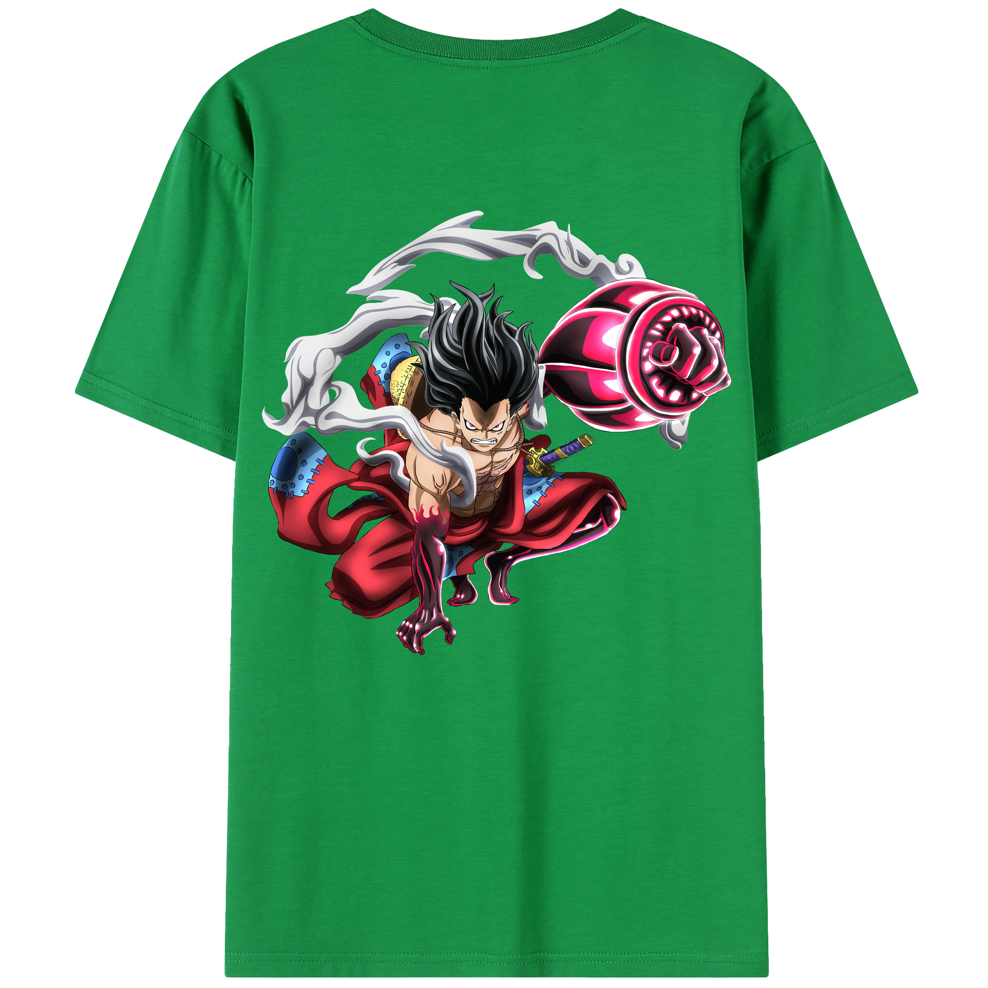 ワンピース モンキー・D・ルフィ ONE PIECE Monkey D. Luffy 綿100％半袖Tシャツ（背面プリント）