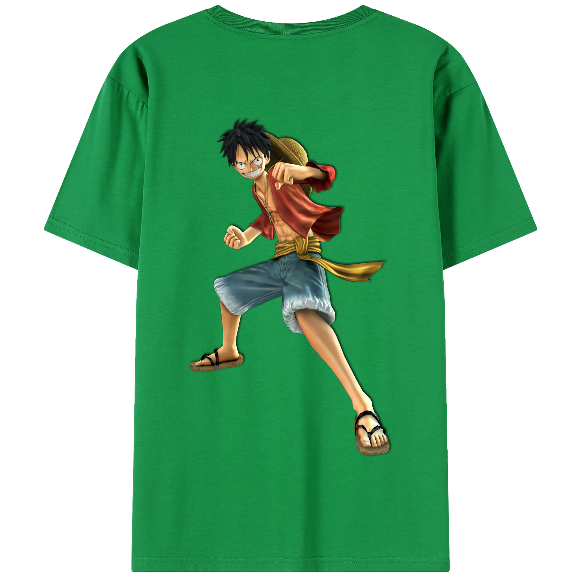 ワンピース モンキー・D・ルフィ ONE PIECE Monkey D. Luffy 綿100％半袖Tシャツ（背面プリント）
