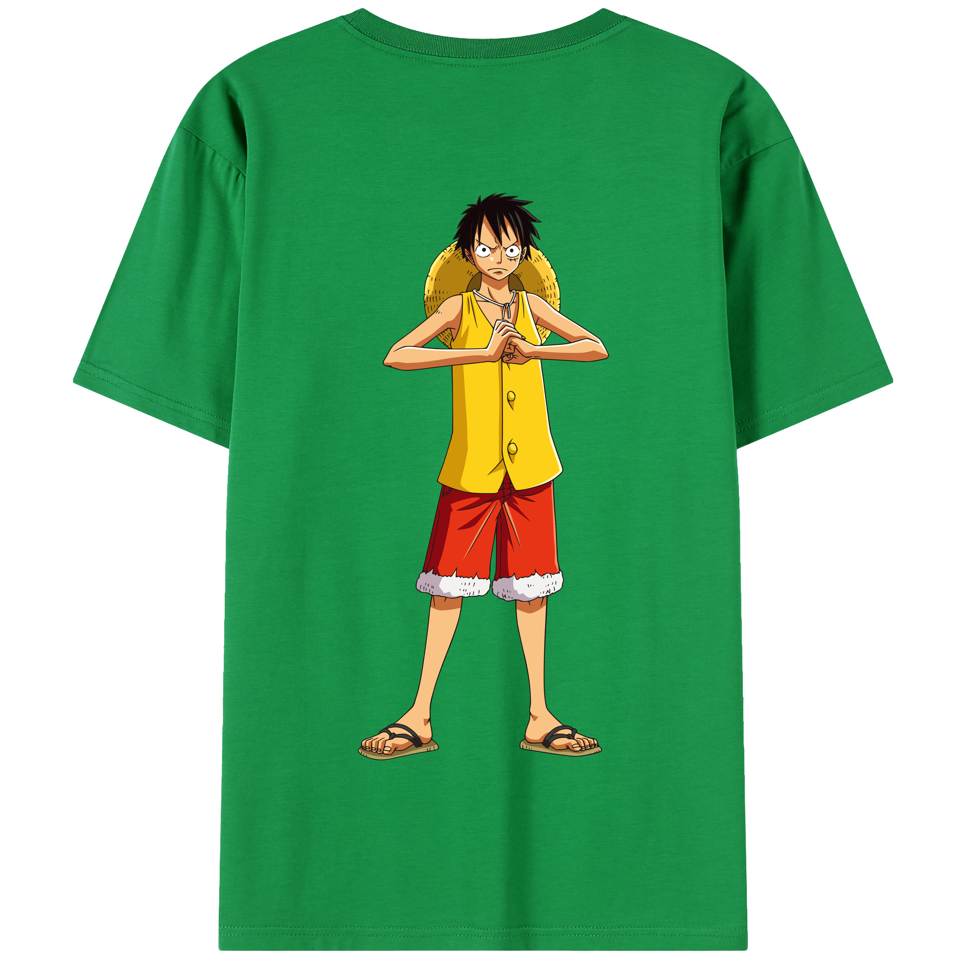 ワンピース モンキー・D・ルフィ ONE PIECE Monkey D. Luffy 綿100％半袖Tシャツ（背面プリント）