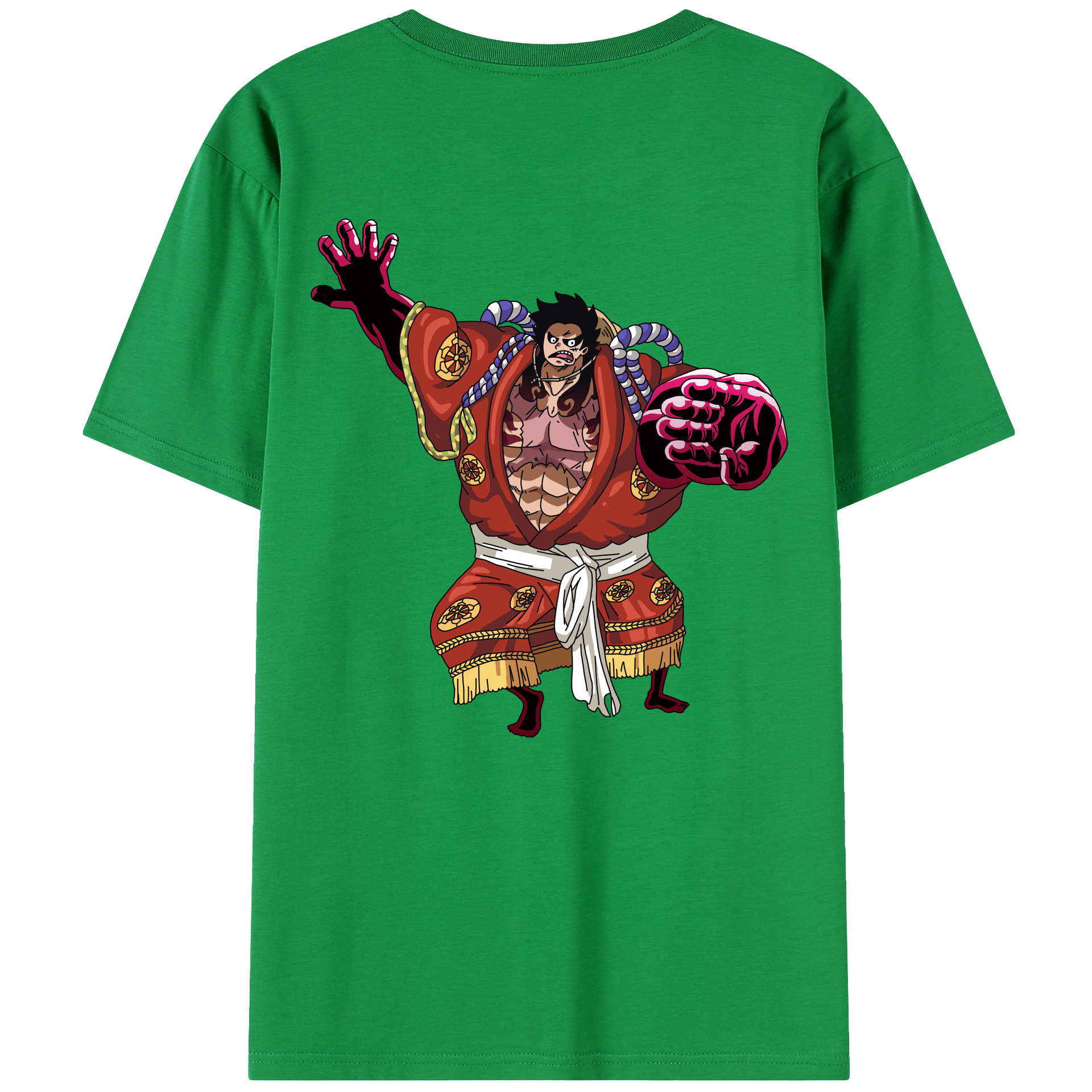 ワンピース モンキー・D・ルフィ ONE PIECE Monkey D. Luffy 綿100％半袖Tシャツ（背面プリント）