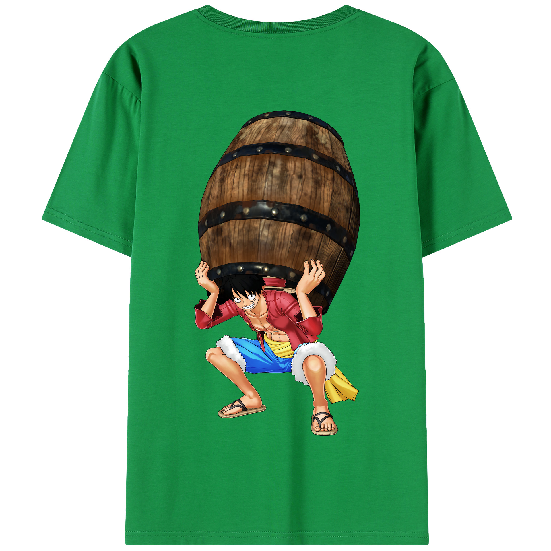 ワンピース モンキー・D・ルフィ ONE PIECE Monkey D. Luffy 綿100％半袖Tシャツ（背面プリント）