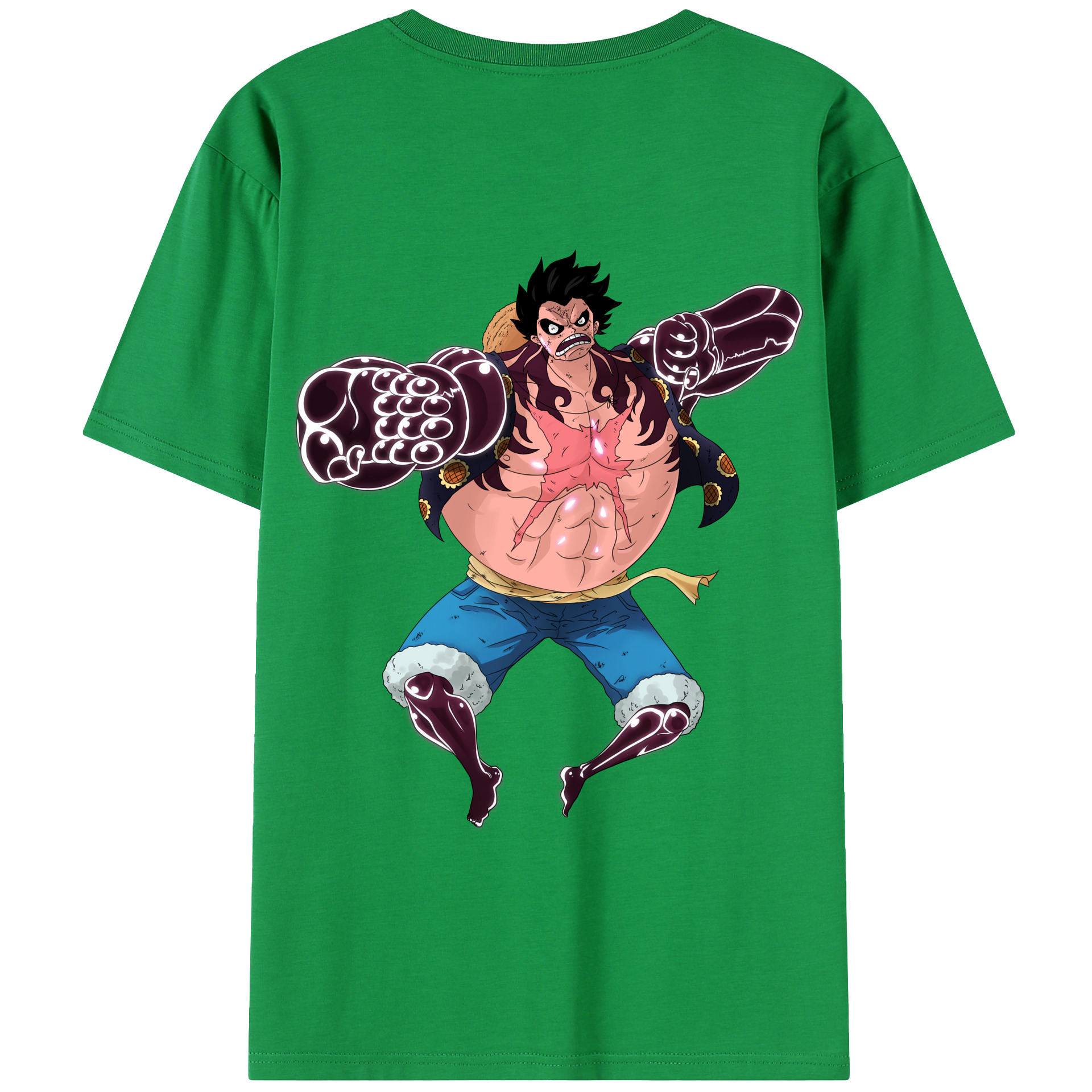 ワンピース モンキー・D・ルフィ ONE PIECE Monkey D. Luffy 綿100％半袖Tシャツ（背面プリント）