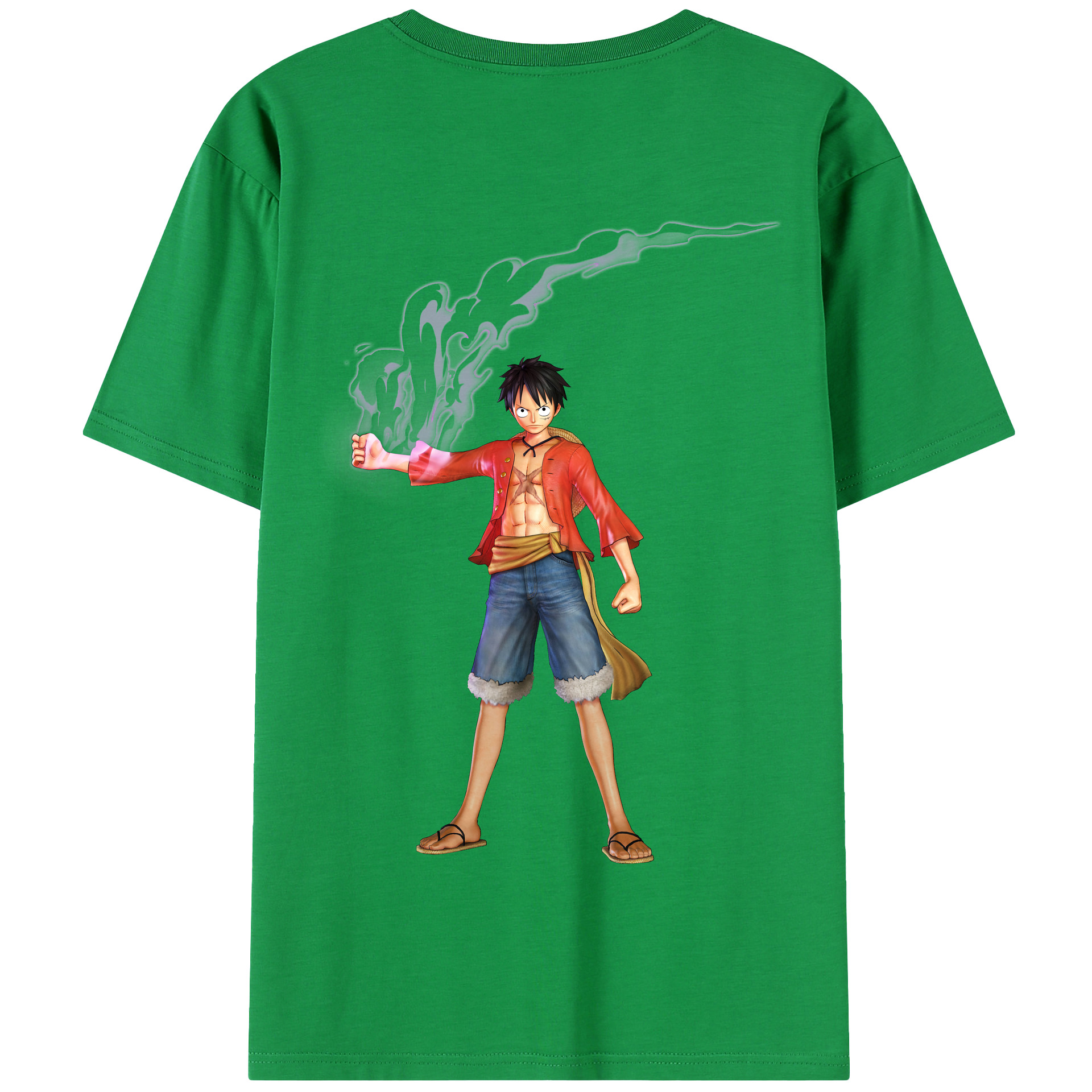 ワンピース モンキー・D・ルフィ ONE PIECE Monkey D. Luffy 綿100％半袖Tシャツ（背面プリント）